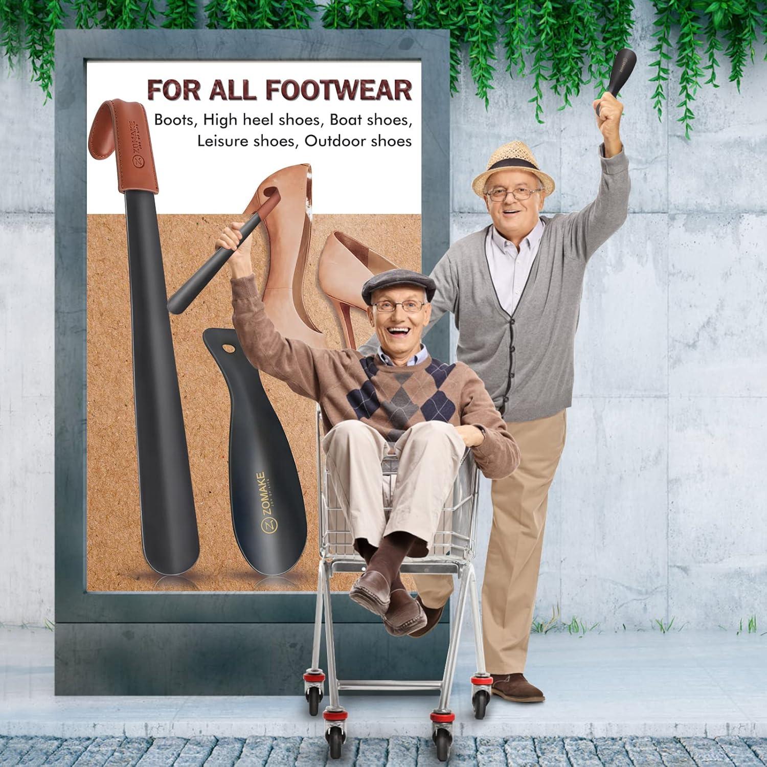 Cuerno de Zapato de Metal ZOMAKE 2 Piezas 43.2 cm y 19 cm