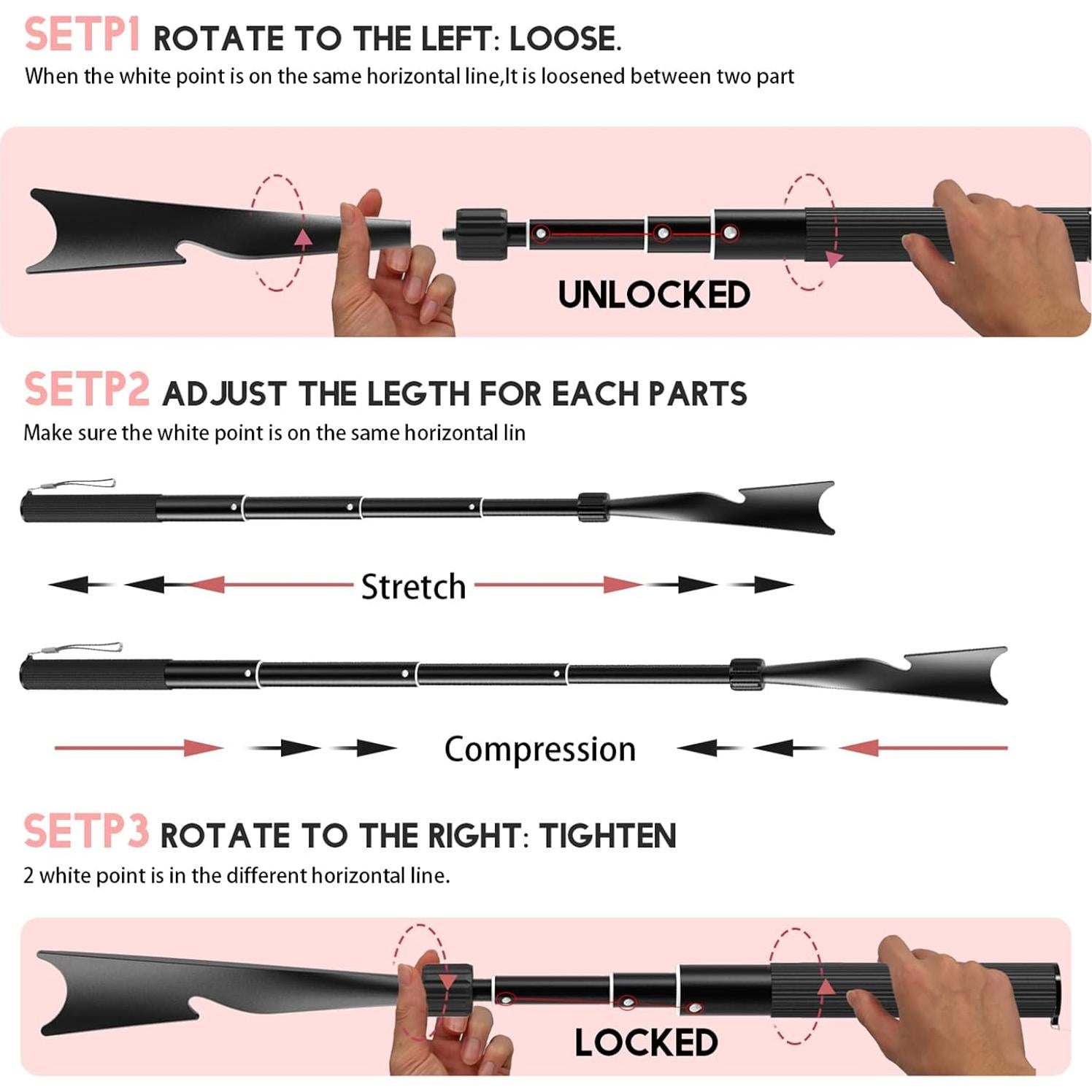 Cuerno de zapato telescópico de metal 93.98 cm para adultos