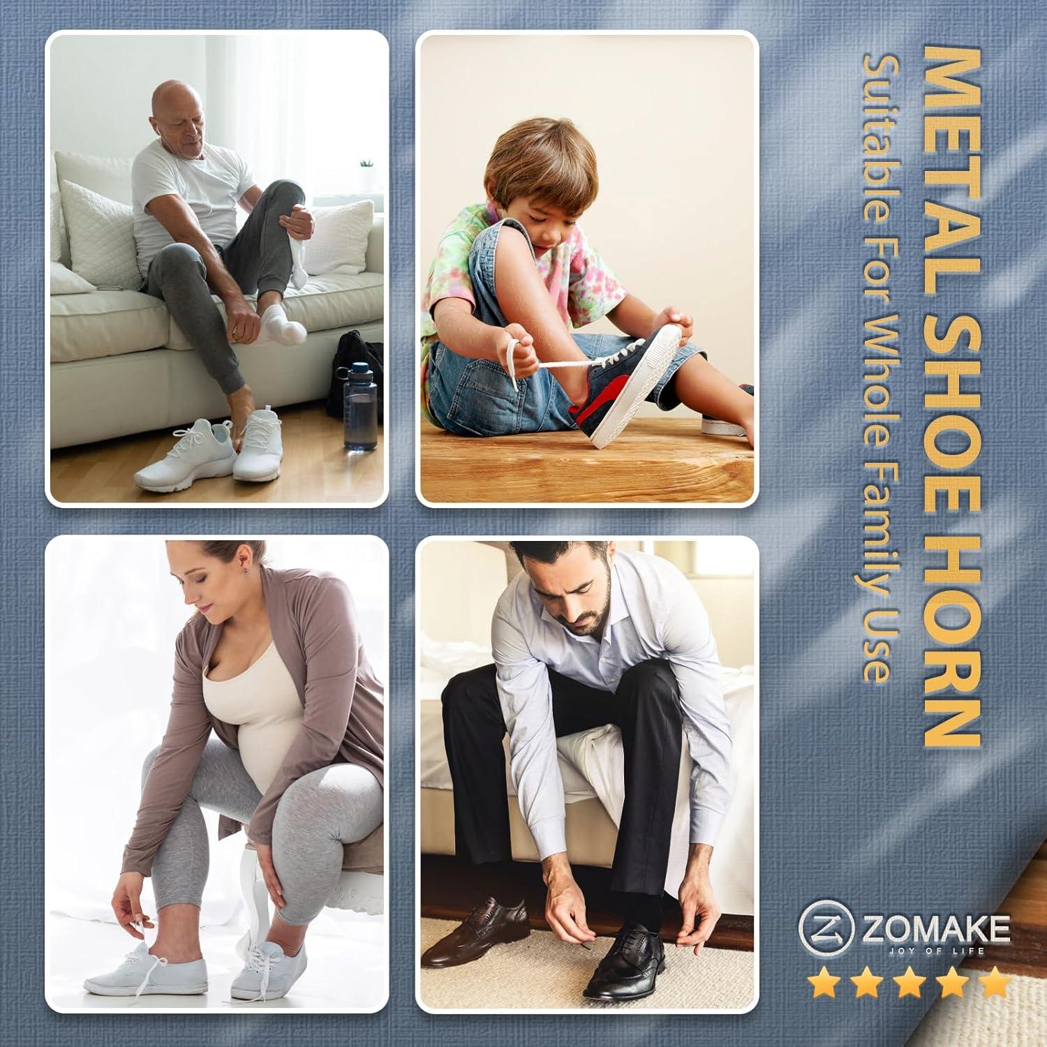 Cuerno de Zapato ZOMAKE Mango Largo 41.91 cm Metal Negro