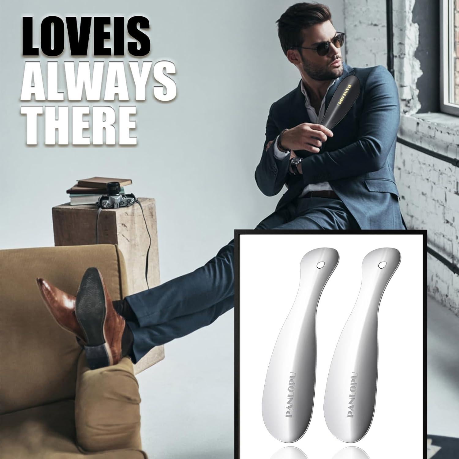 Cuerno de Zapato de Metal PANLOPU 19 cm Ergonomico Plateado