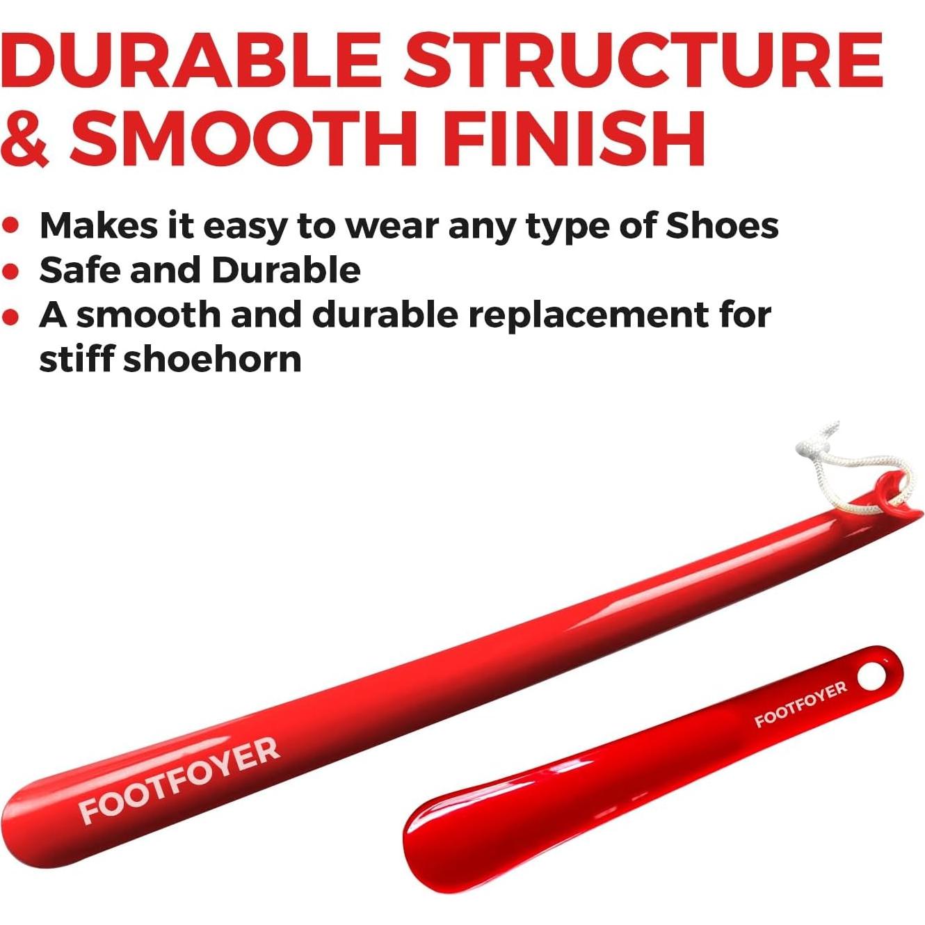 Cuchara de zapatos larga Footfoyer 43 cm roja para adultos