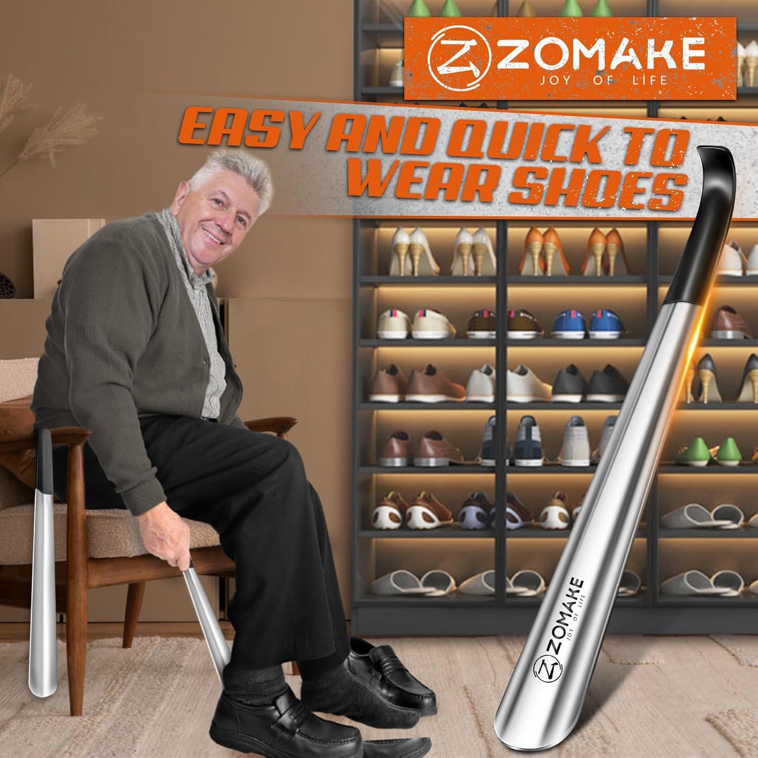 Cuerno de Zapato ZOMAKE de Metal con Mango Largo 41.91 cm - 2 Pcs