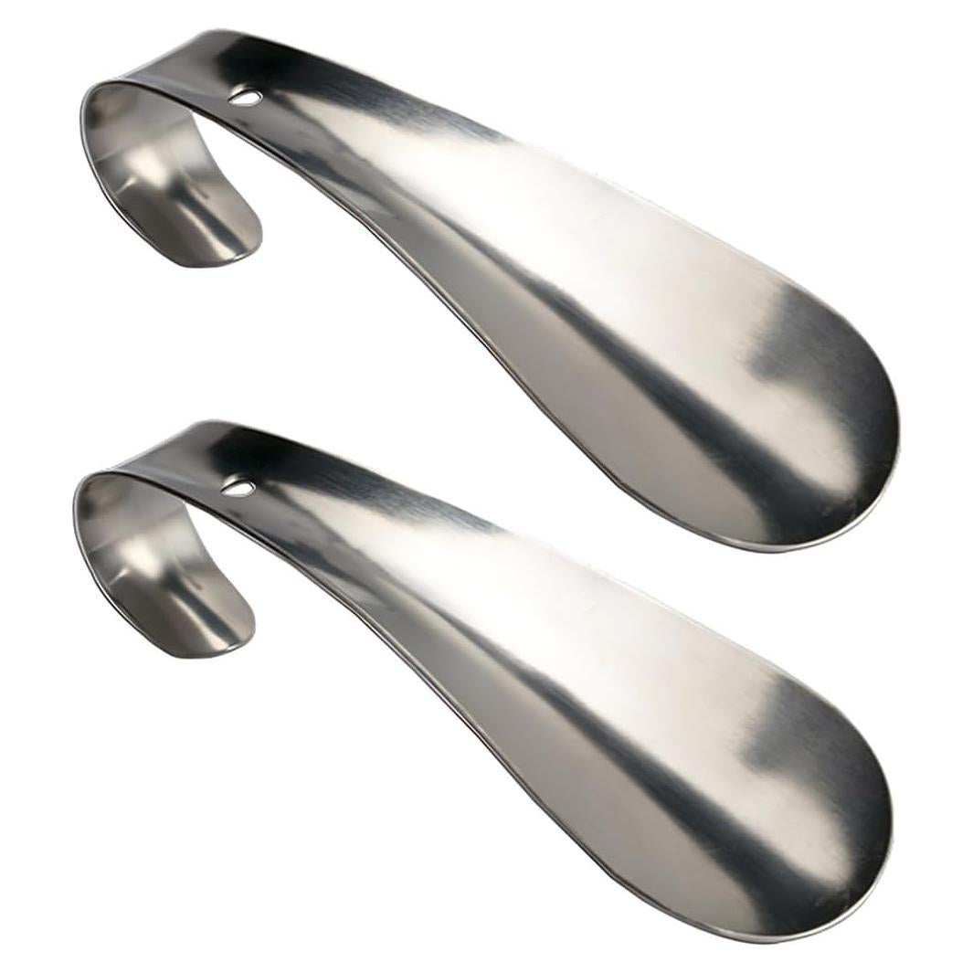 Cuerno de zapato de acero inoxidable con mango largo - 2 unidades