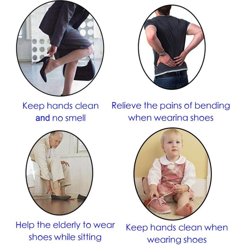 Cuerno de zapato de acero inoxidable con mango largo - 2 unidades