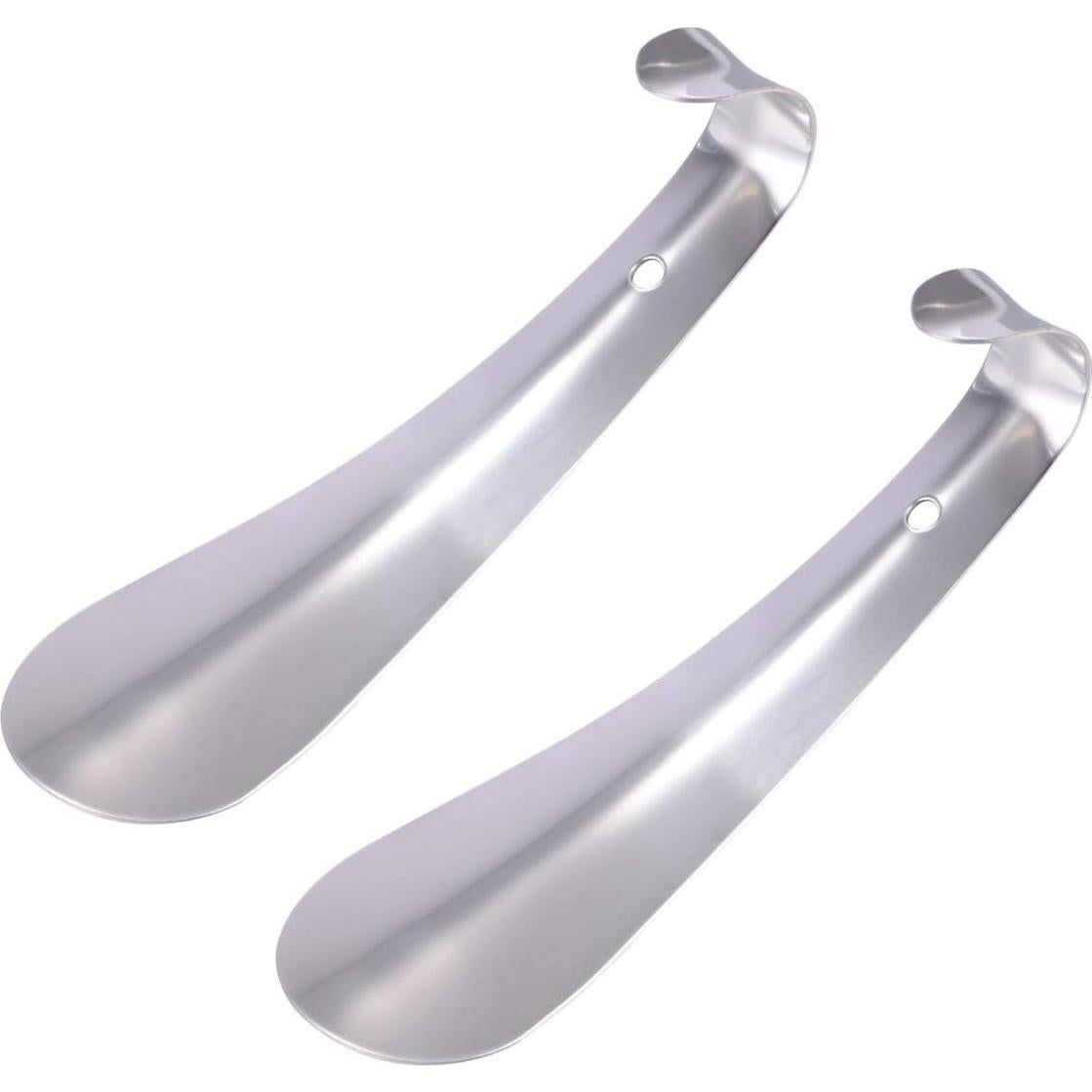 Cuerno de zapato de acero inoxidable con mango largo - 2 unidades