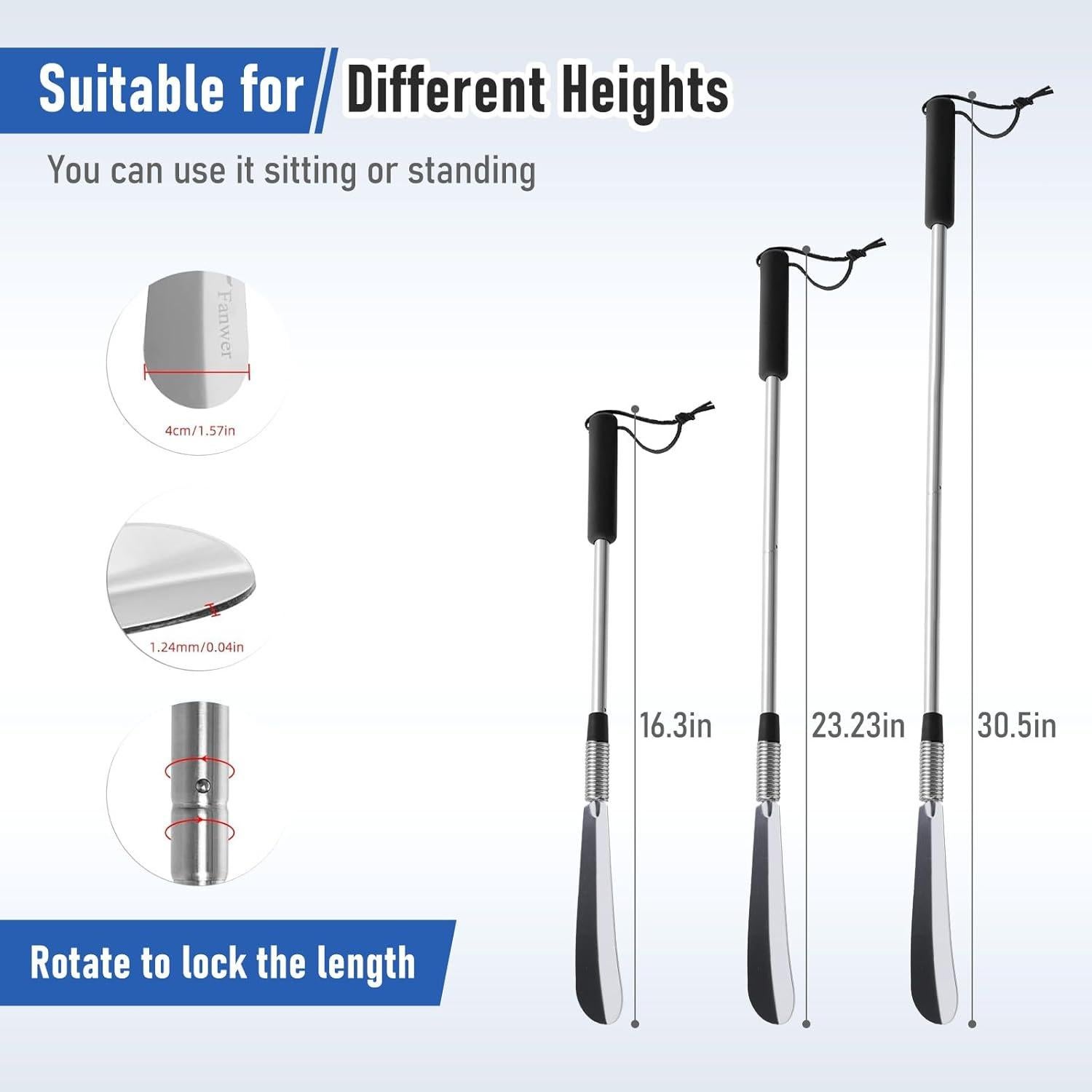 Cuerno de Zapato Extensible Fanwer Ajustable 40.64 a 78.74 cm