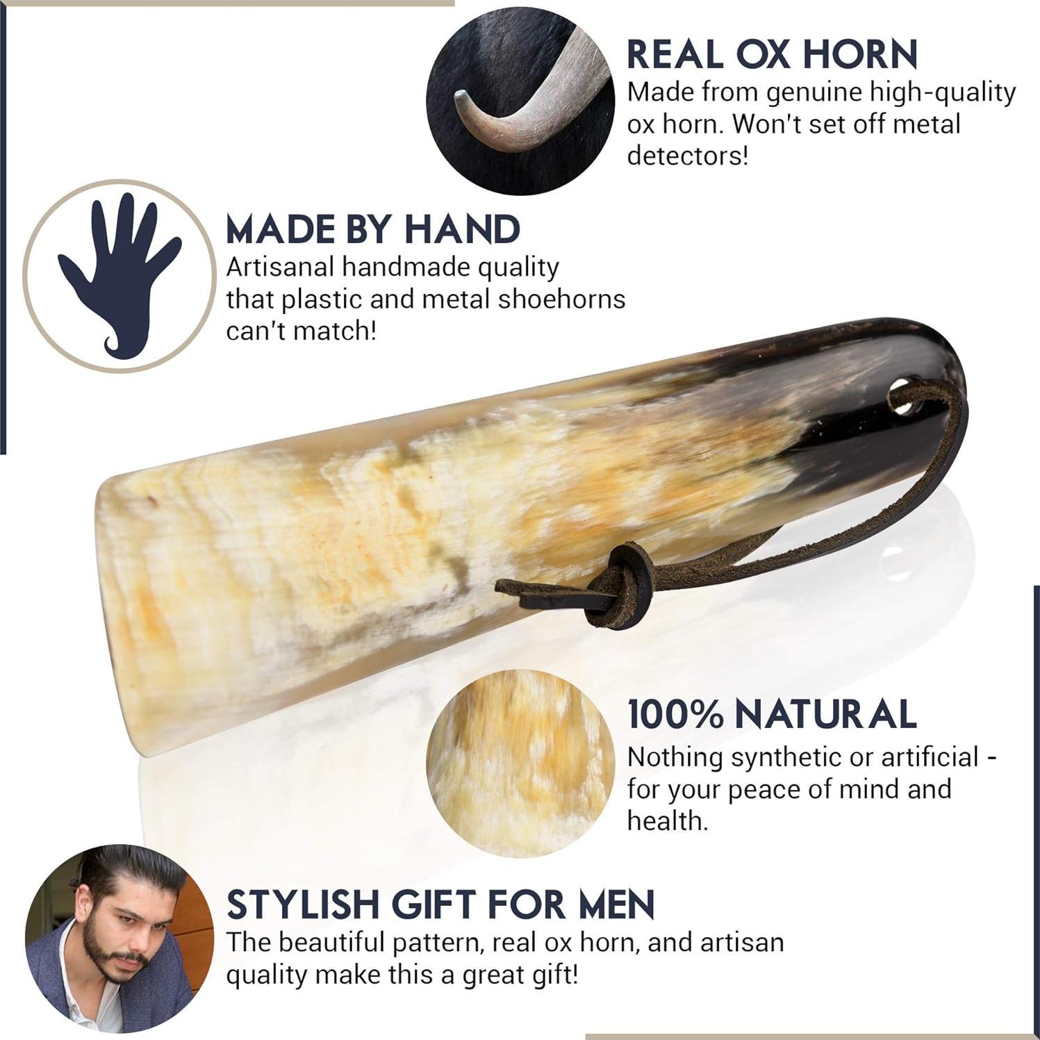 Lucky Franc's Cuerno de Zapato Real para Hombre 18.4 cm