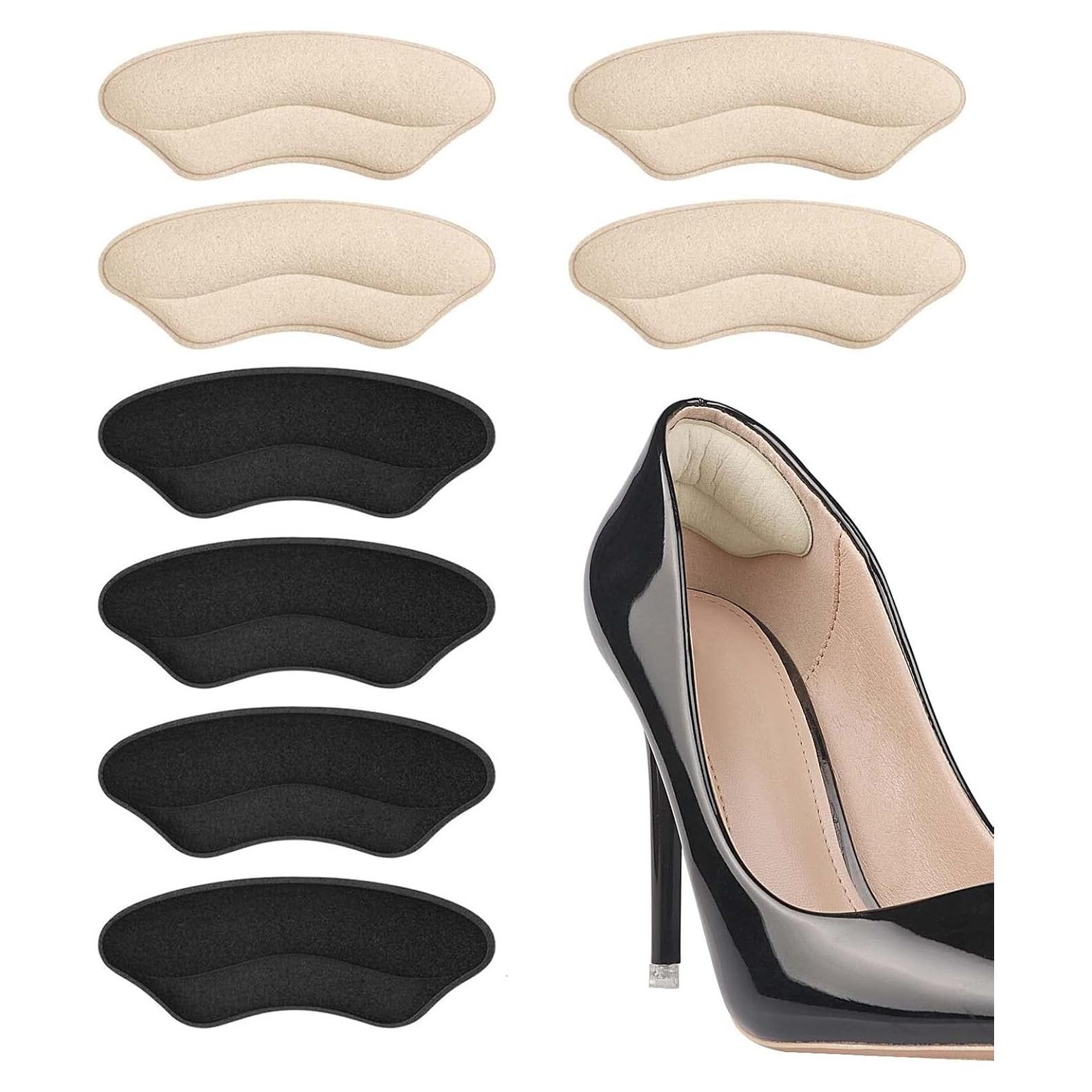 Agarres para Talones Riootlnm - 4 Pares de Ante Beige y Negro