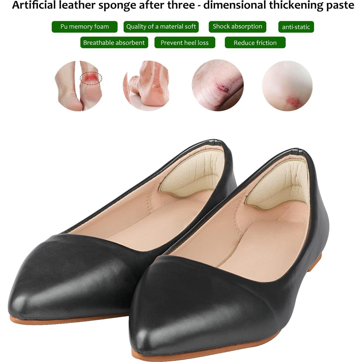 Agarres para Talones Riootlnm - 4 Pares de Ante Beige y Negro