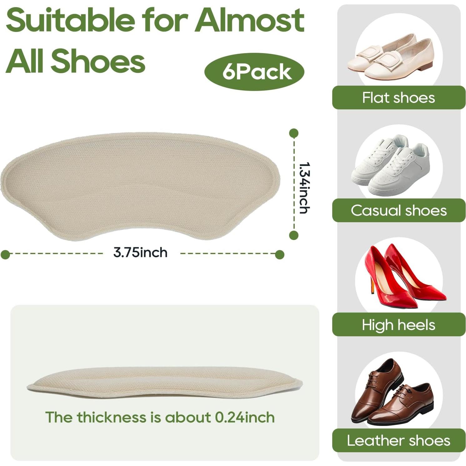 Almohadillas antideslizantes para talones Yaogniy - 3 pares Beige