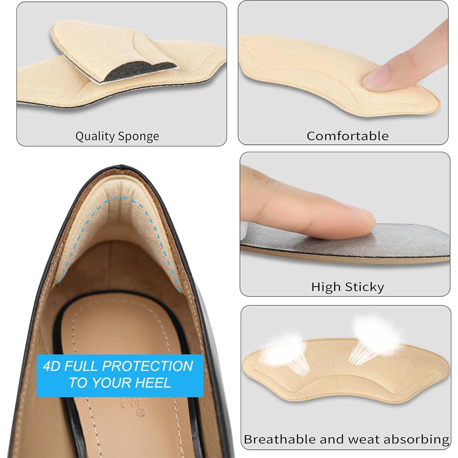 6 Pares Almohadillas de Talón Comfowner - Beige y Negro