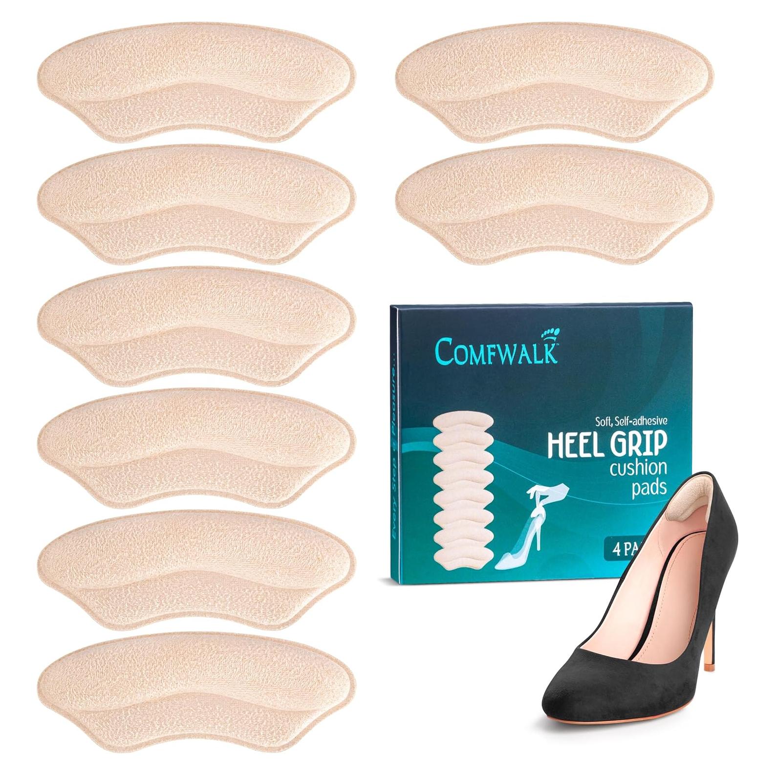 Almohadillas de Talón Comfwalk Beige 4 Pares Autoadhesivas