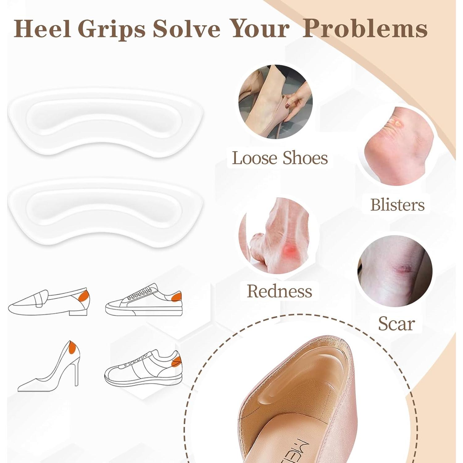 Almohadillas de Talón EACOZY - 5 Pares Transparentes para Zapatos