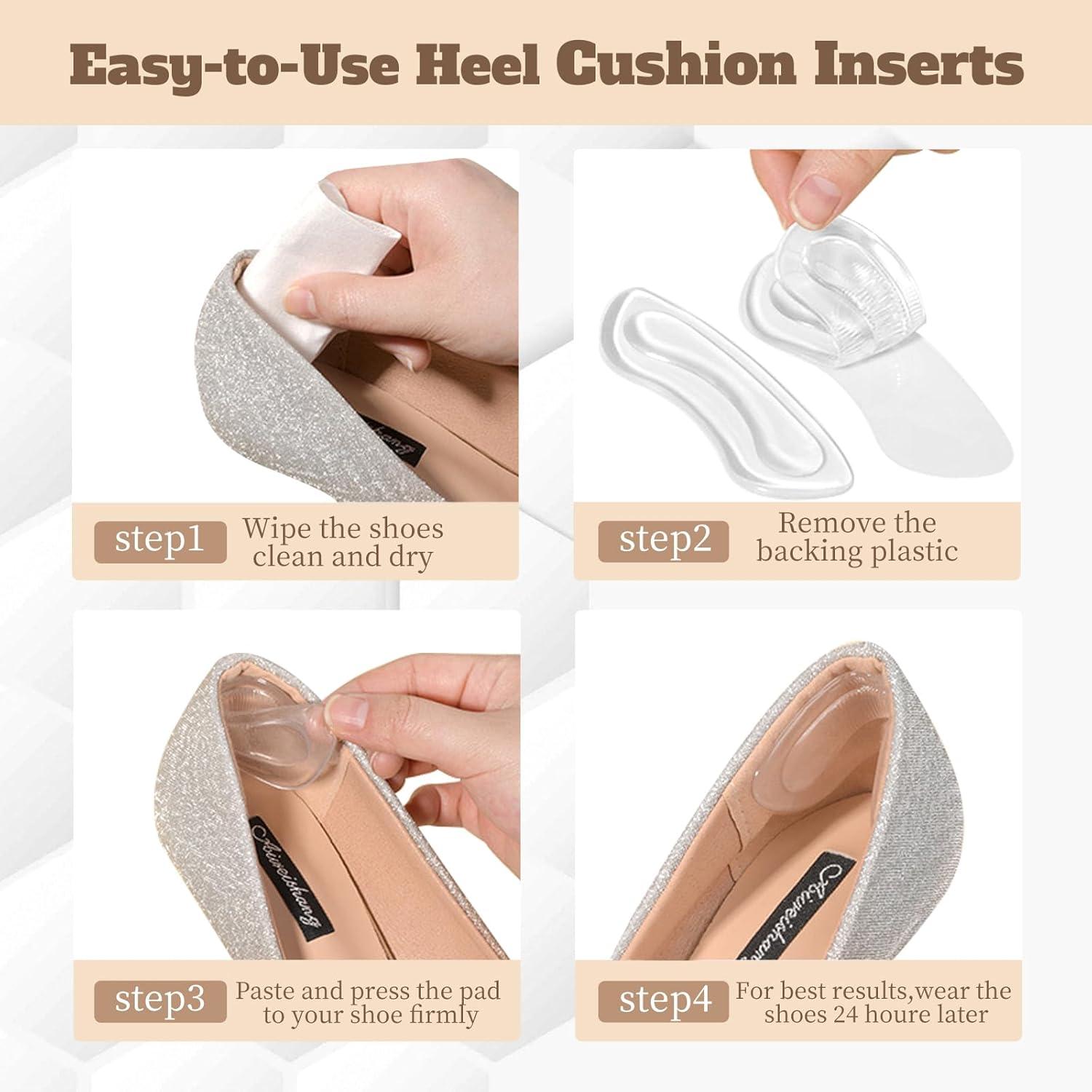 Almohadillas de Talón EACOZY - 5 Pares Transparentes para Zapatos