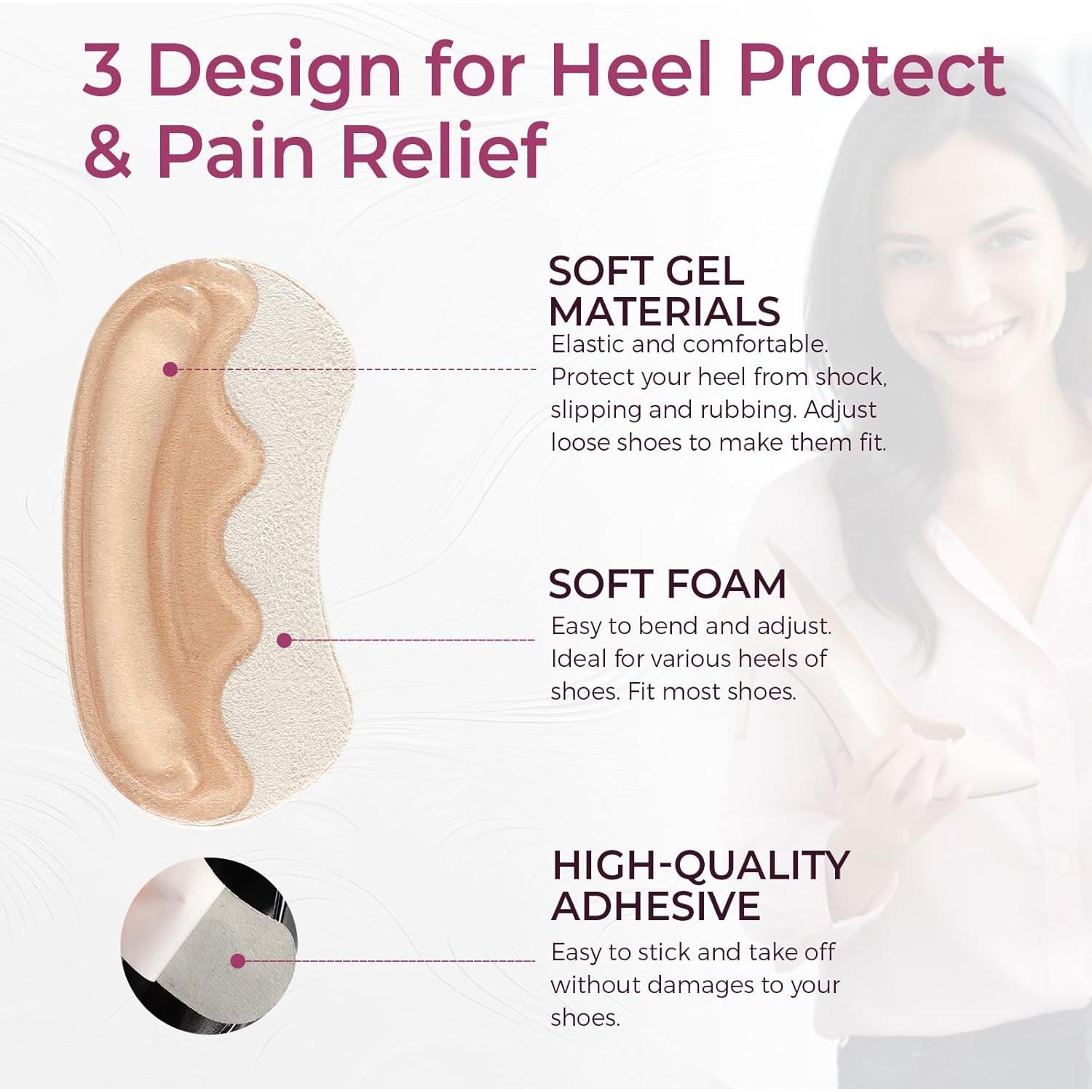 Almohadillas para Talones Welnove - 6 Pares Beige para Zapatos