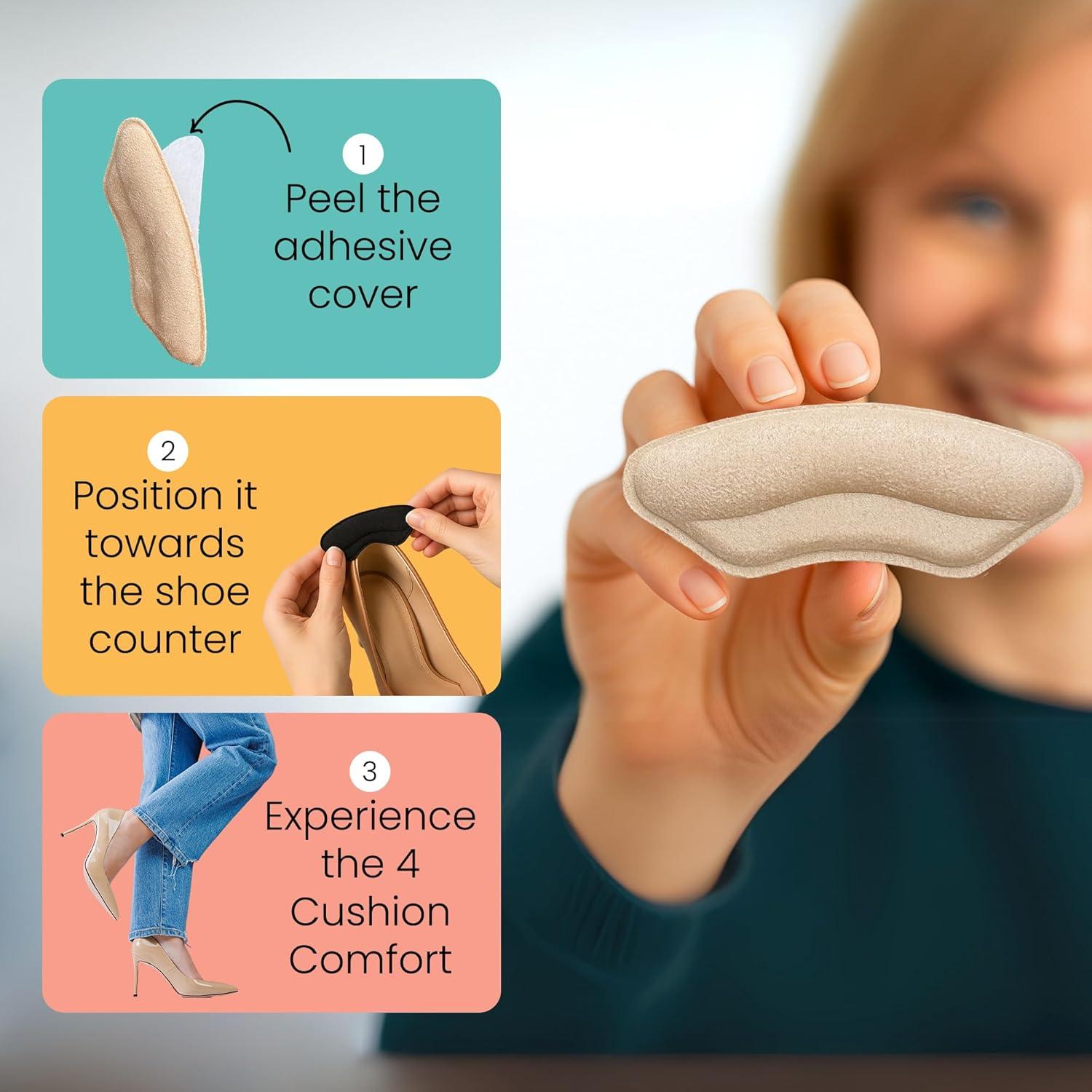 Almohadillas Antideslizantes Walkize para Talones - 2 Pares Beige