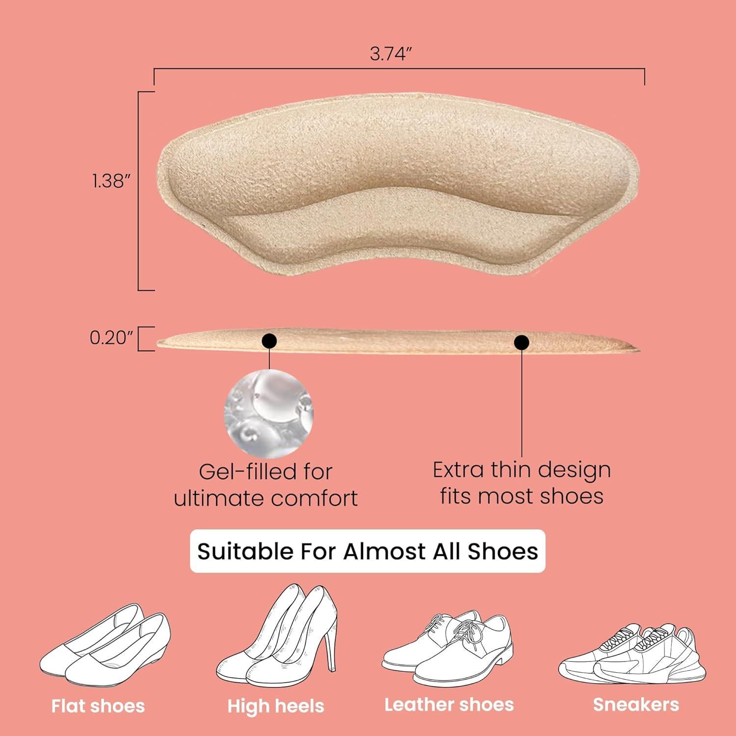 Almohadillas Antideslizantes Walkize para Talones - 2 Pares Beige