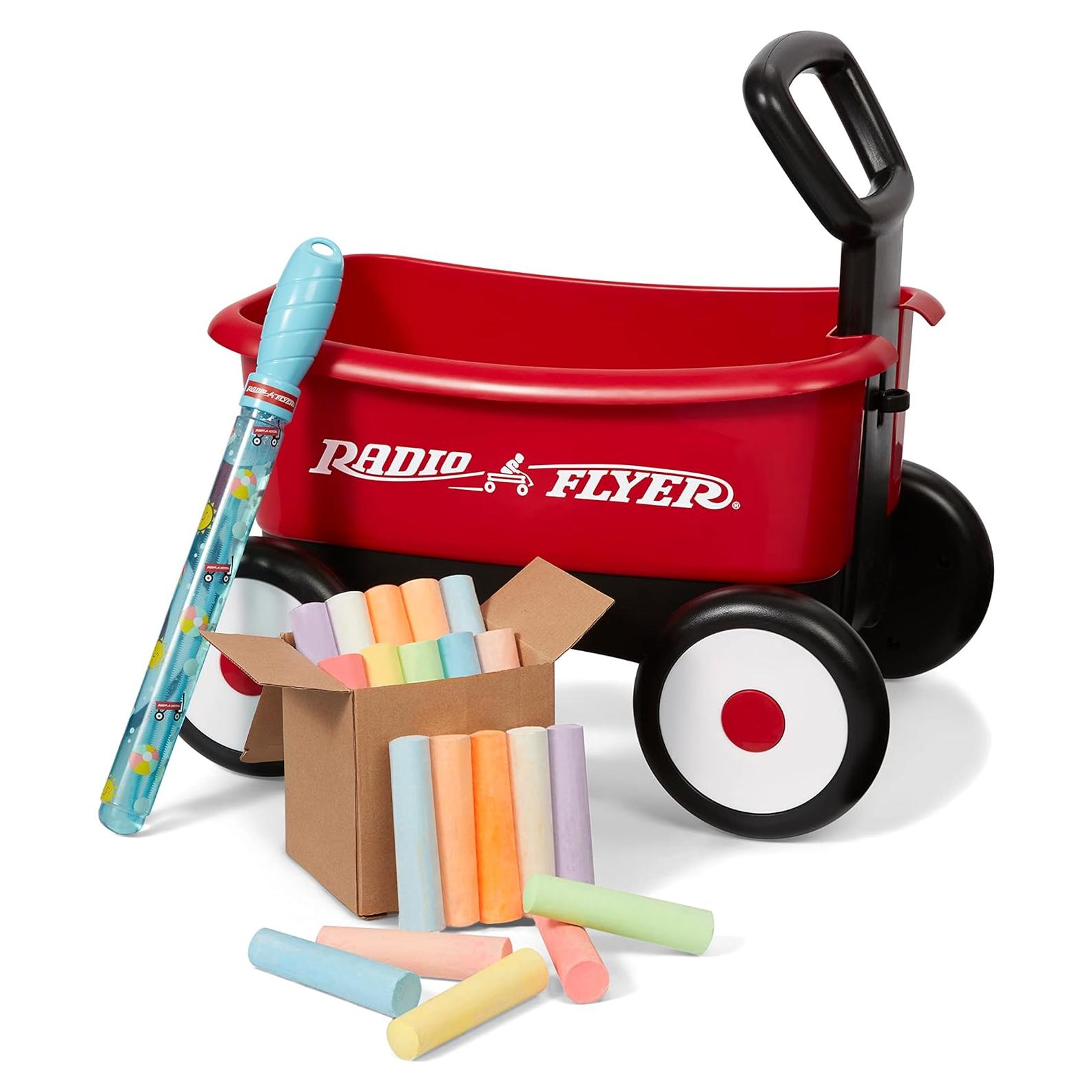 Carrito de Empujar Radio Flyer con Burbujas y Tiza, Rojo