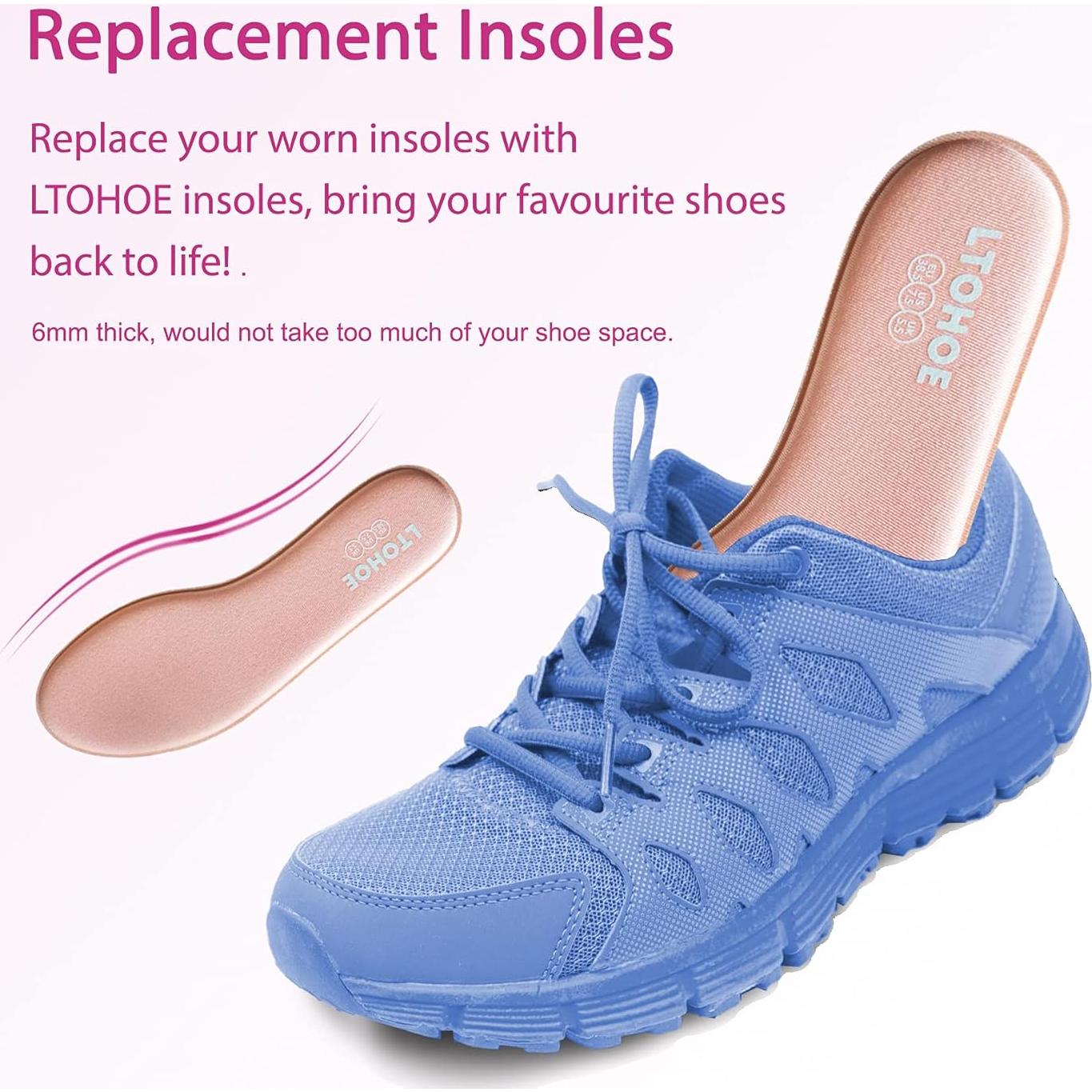 Plantillas de Espuma de Memoria LTOHOE Rosa 7.5 US - Alivio Dolor