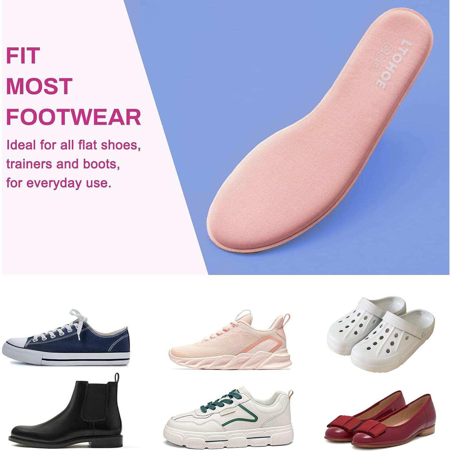 Plantillas de Espuma de Memoria LTOHOE Rosa 7.5 US - Alivio Dolor