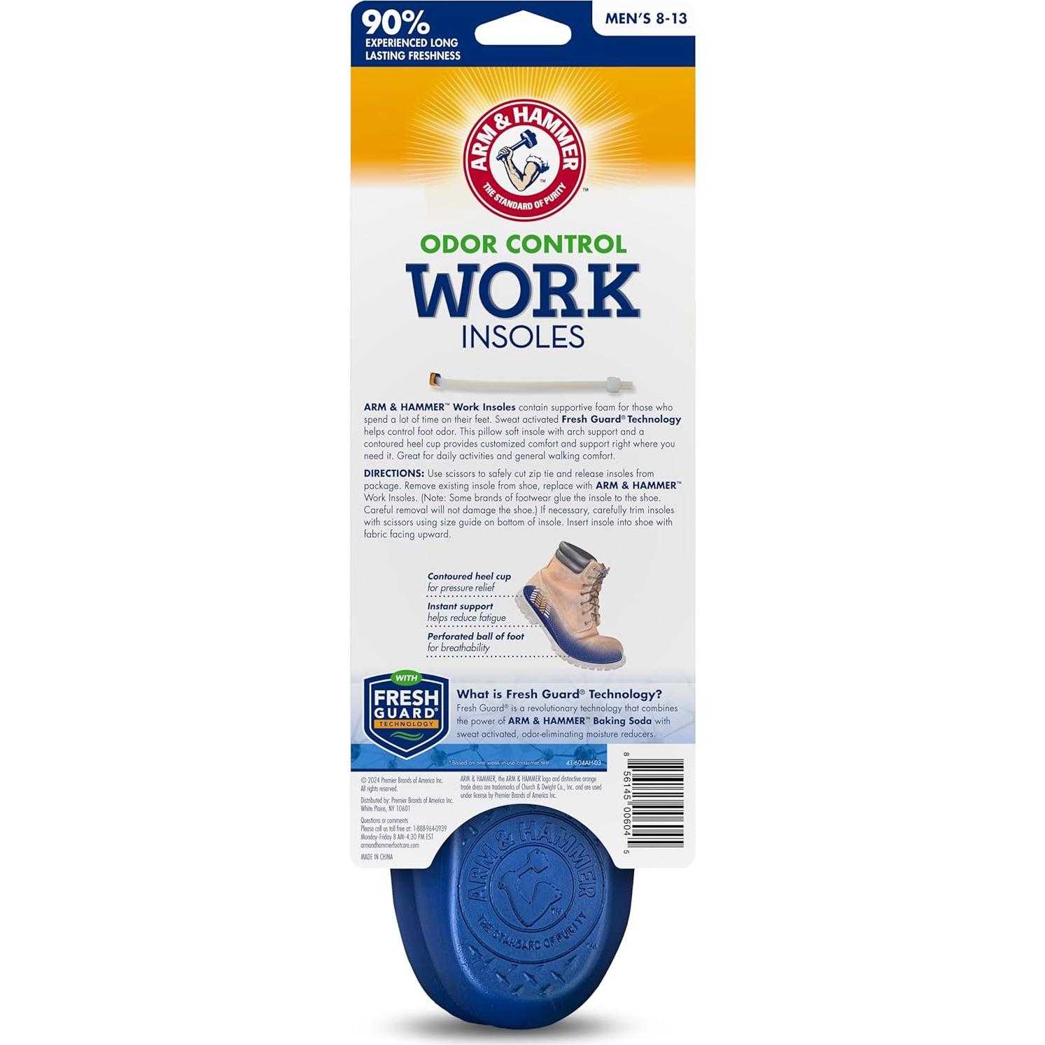Plantillas Antifatiga Arm & Hammer para Botas - Soporte Arco y Control Olores