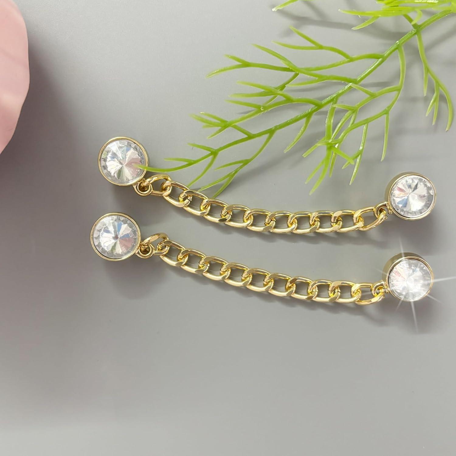 Juego de Encantos para Zapatos Brillantes Dorados - 24 Accesorios