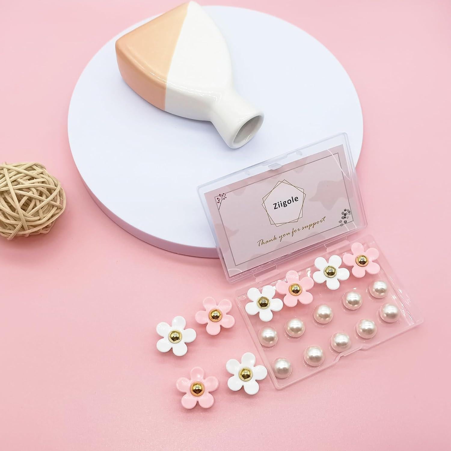 Set de 18 Charms de Zapatos de Flores y Perlas para Mujeres