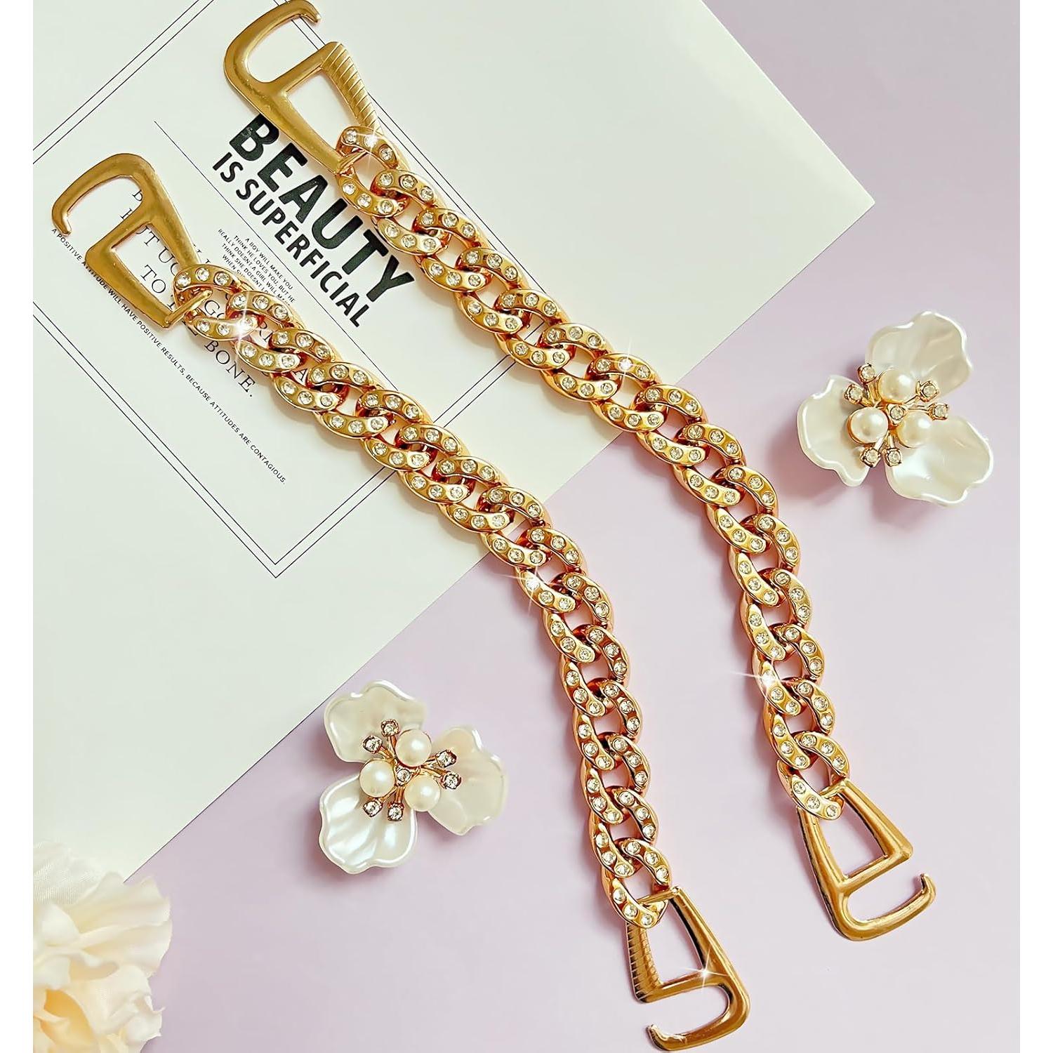 Encantos de Zapatos Brillantes BOAJUNWU - 20 Piezas + Cadenas