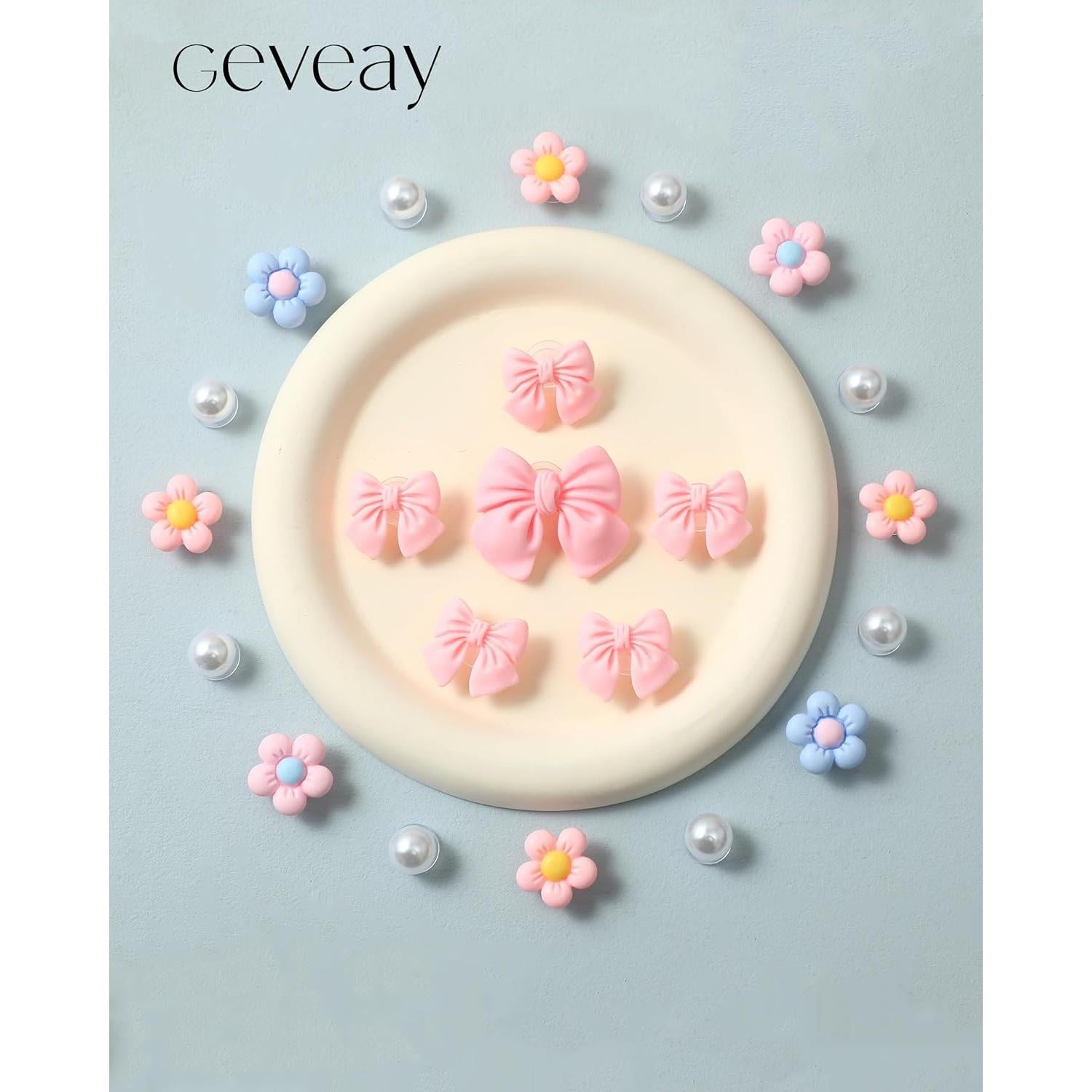 22 Piezas Encantadores de Zapatos Rosa Geveay - Accesorios de Flor y Lazo