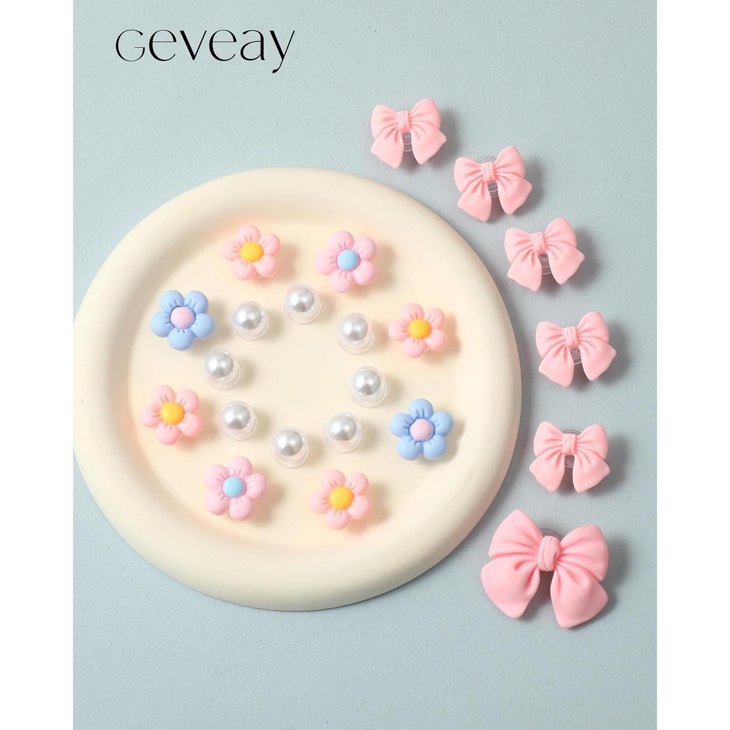 22 Piezas Encantadores de Zapatos Rosa Geveay - Accesorios de Flor y Lazo