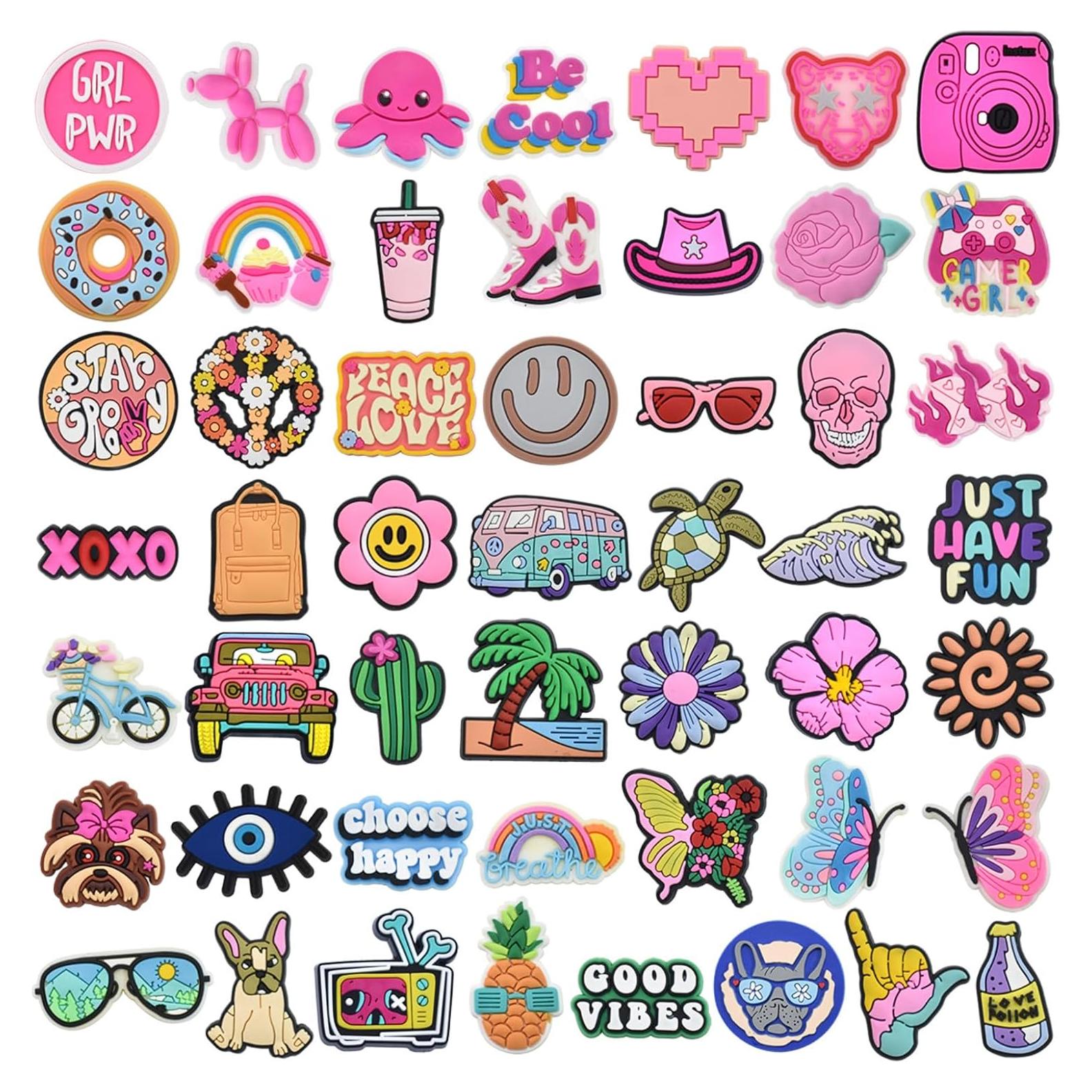 50 Encantos para Zapatos Multicolor LVBIYDU - Decoración Divertida