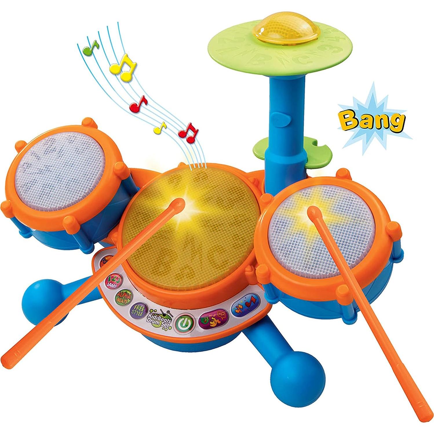 Set de Batería KidiBeats VTech Naranja 4 tambores y 9 melodías