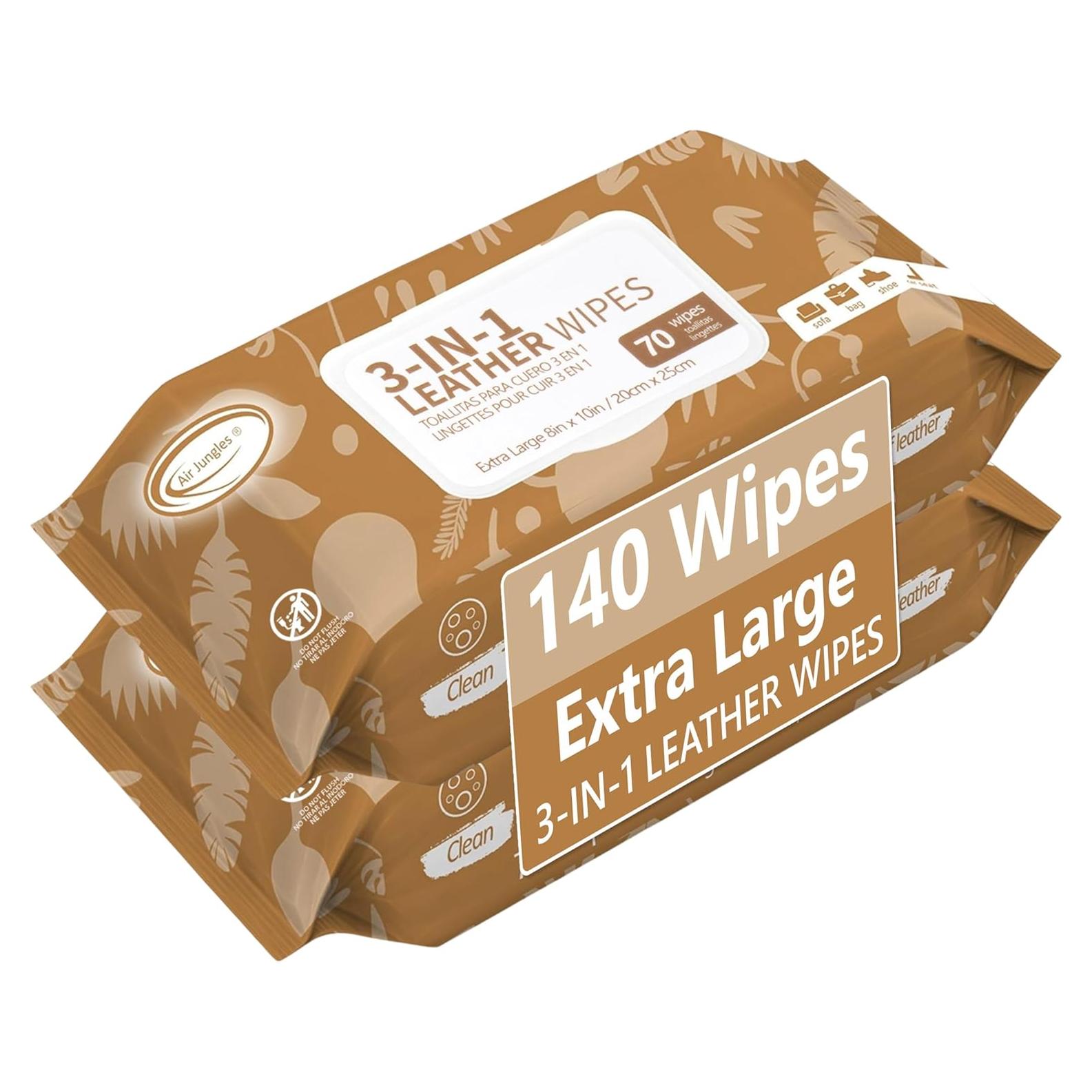 Toallitas de Limpieza para Cuero Air Jungles 140 Unidades 20x25 cm