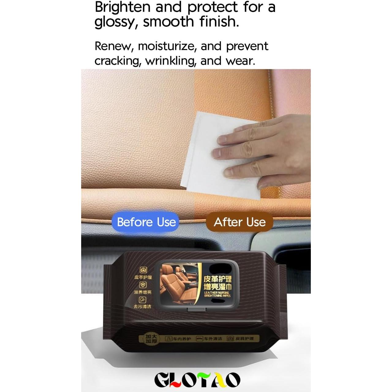 Toallitas de limpieza para cuero 80 unidades - Mantenimiento interior