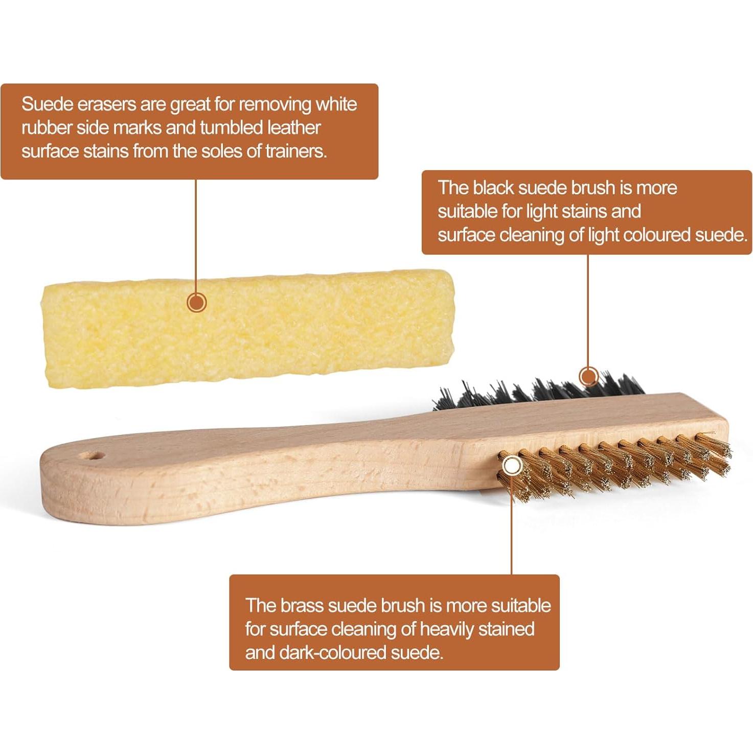 Kit de limpieza de gamuza YEHFHSU 2 piezas cepillo y borrador