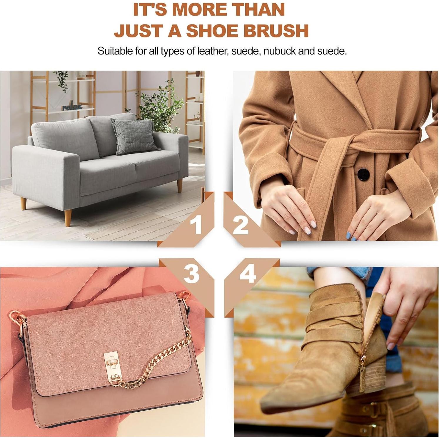 Kit de limpieza de gamuza YEHFHSU 2 piezas cepillo y borrador