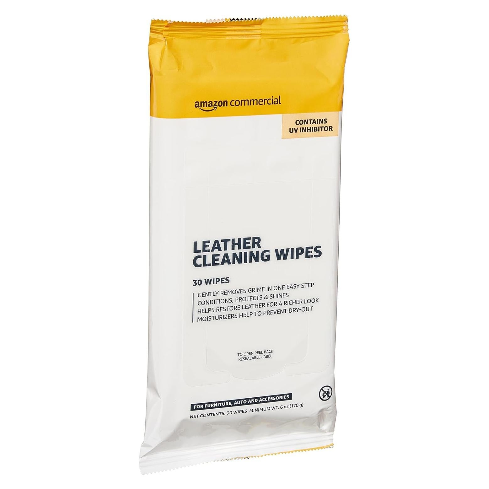 Toallitas de limpieza de cuero AmazonCommercial 120 unidades