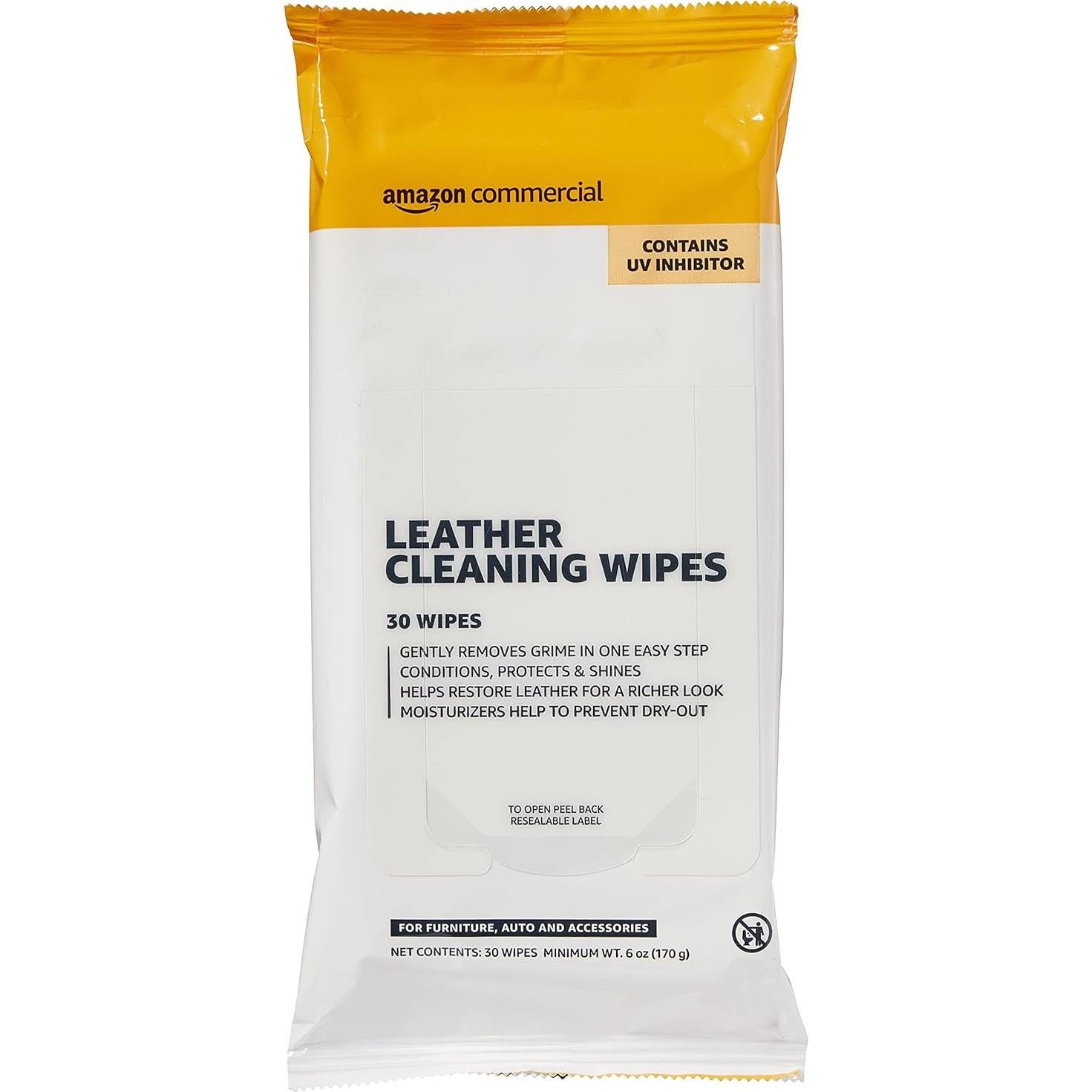 Toallitas de limpieza de cuero AmazonCommercial 120 unidades