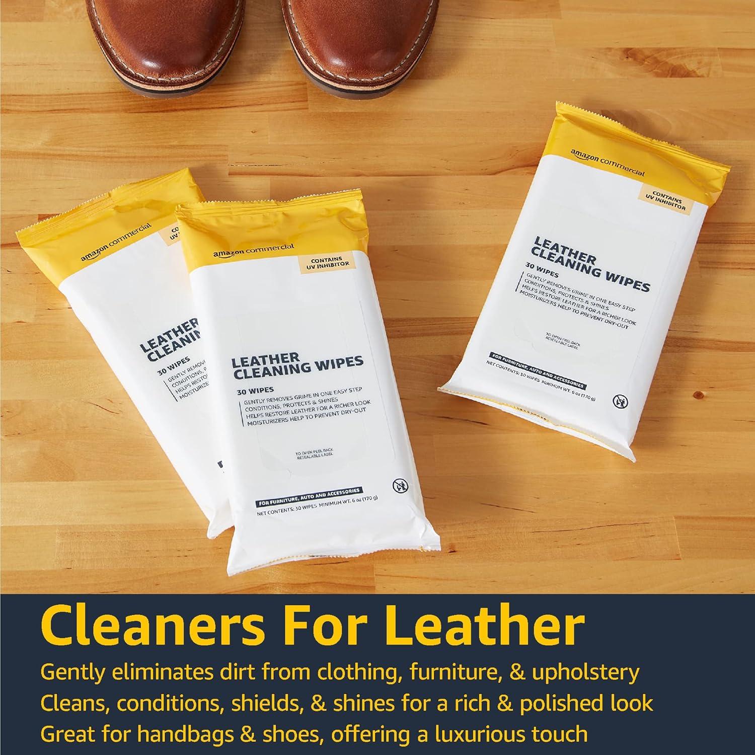 Toallitas de limpieza de cuero AmazonCommercial 120 unidades