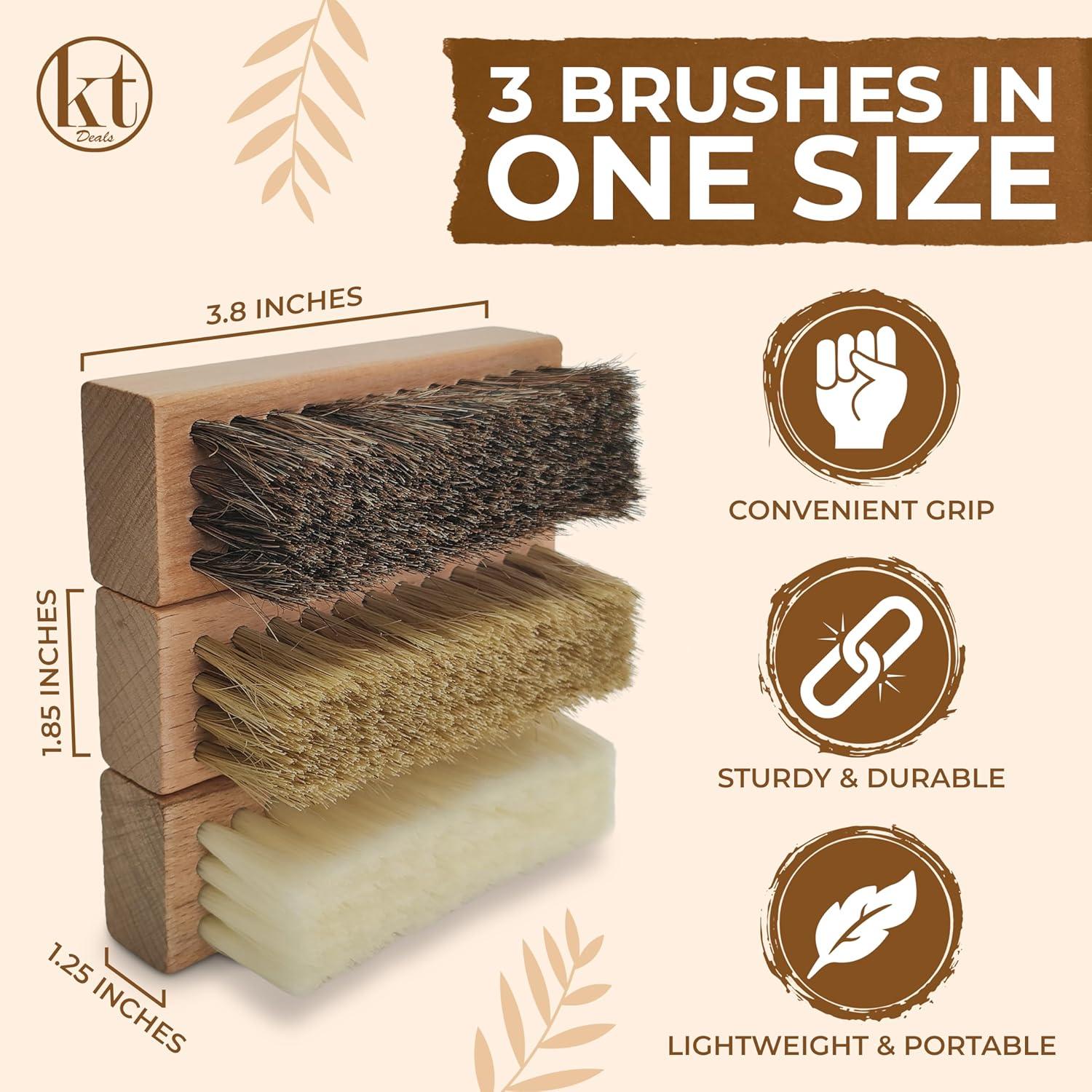 Juego de 3 cepillos de limpieza de zapatos KT Deals