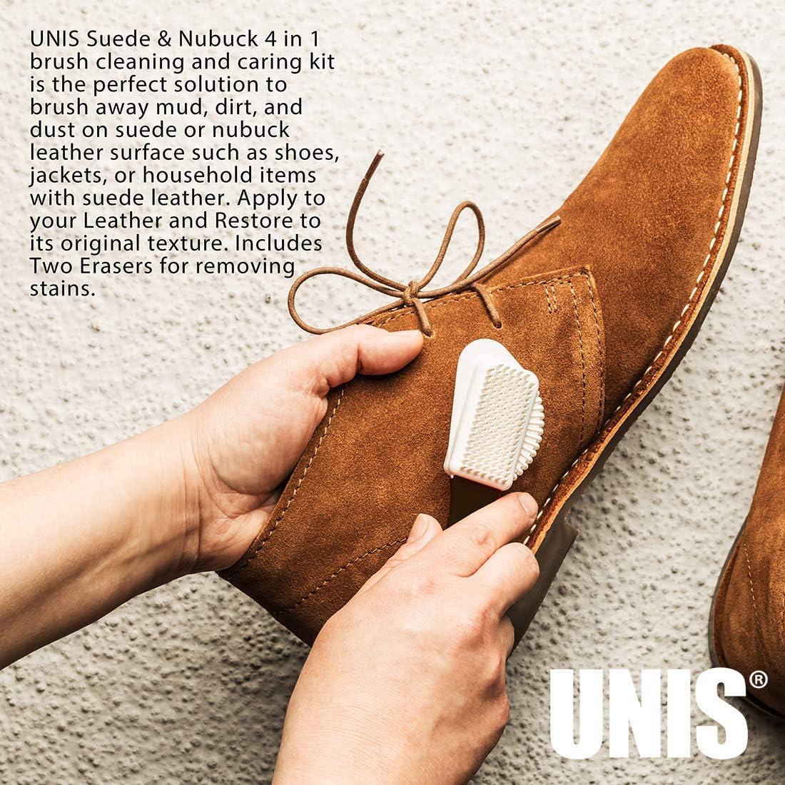 Cepillo 4 en 1 UNIS para limpieza de gamuza y nobuck