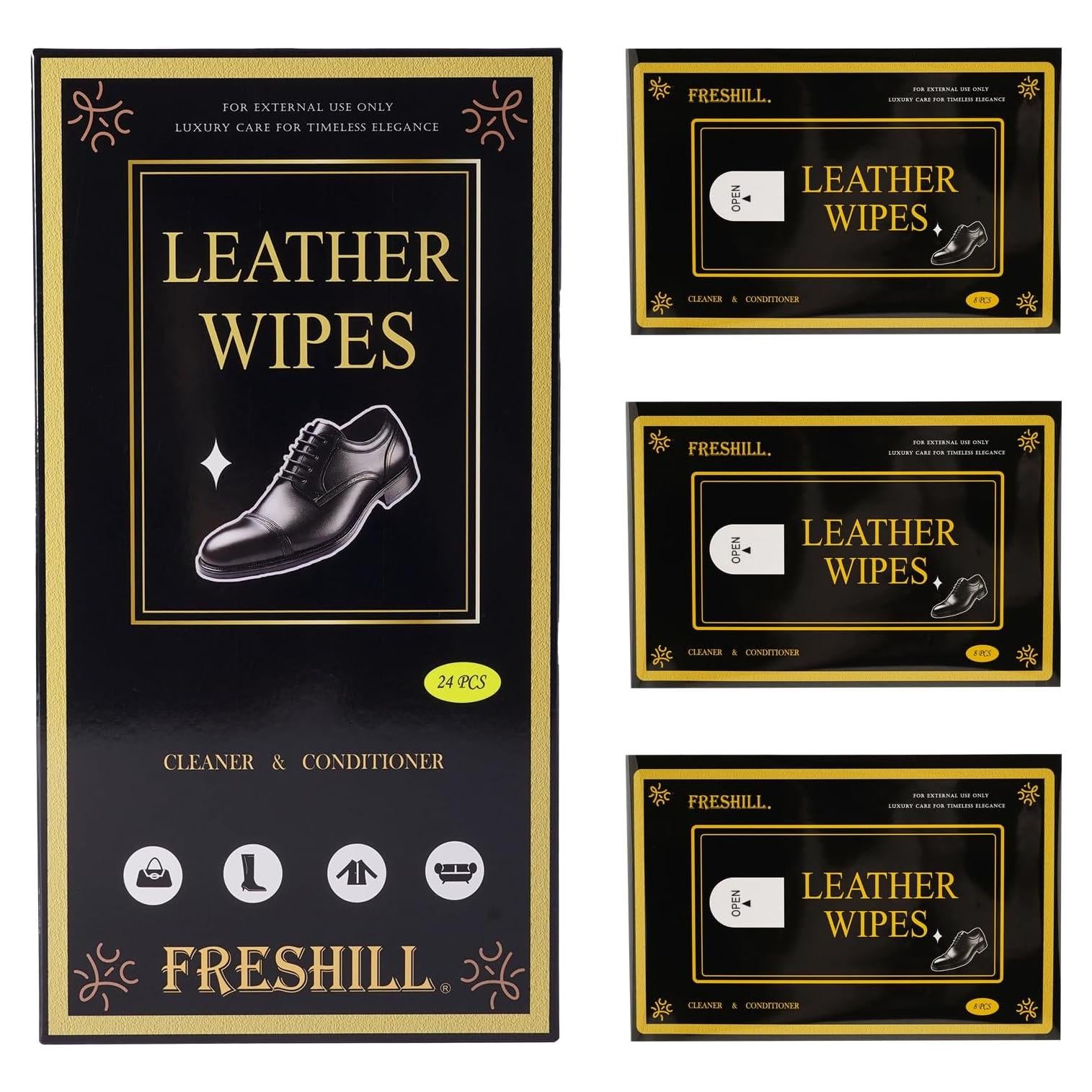 Toallitas Limpiadoras de Cuero Freshill - Paquete de 3