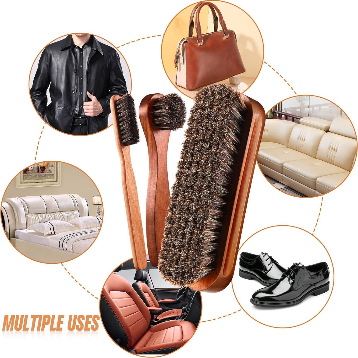 Kit de Cepillos para Brillar Zapatos ZJoey 4 Pcs con Paño