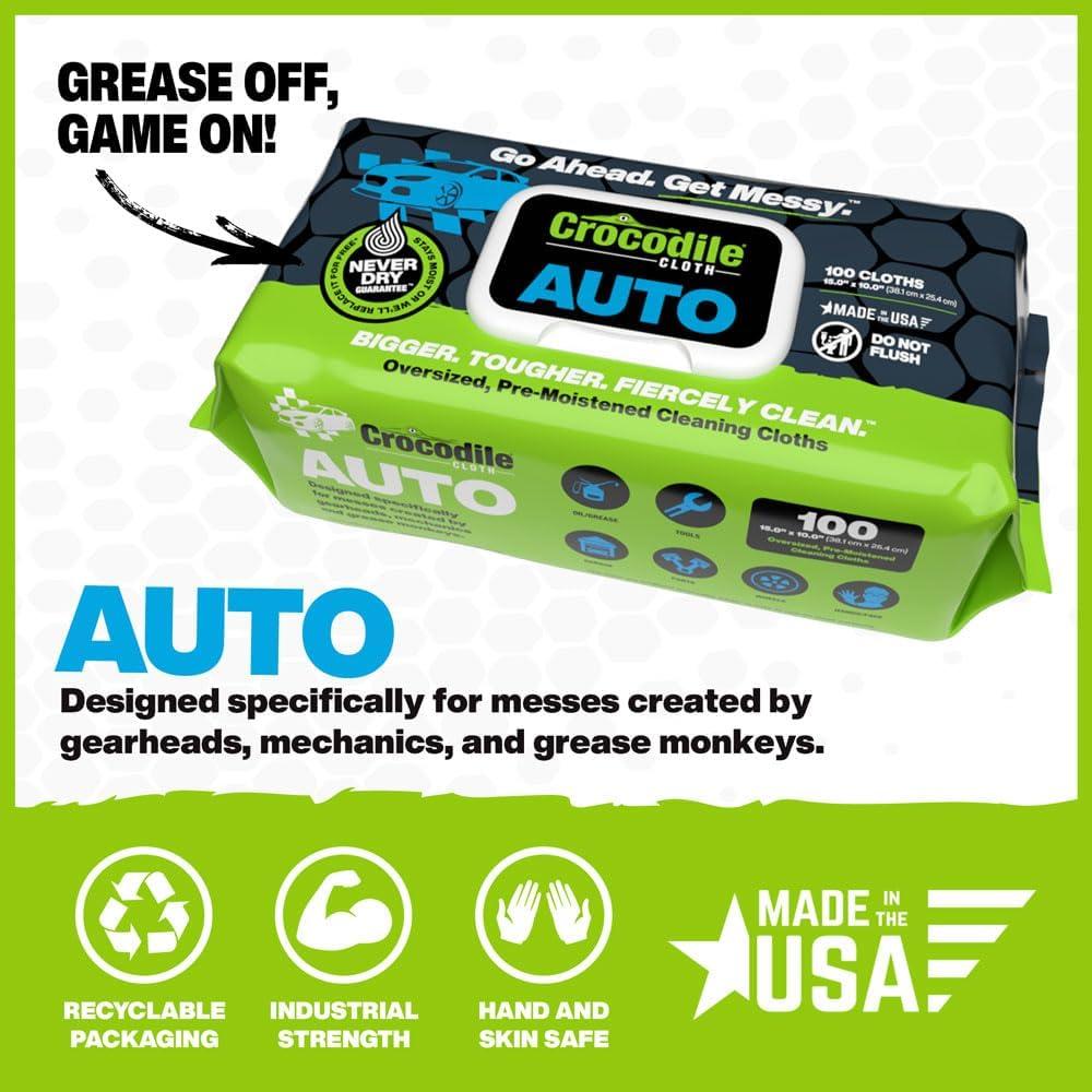 Toallitas de Limpieza Crocodile - 100 Gigantes para Automóviles