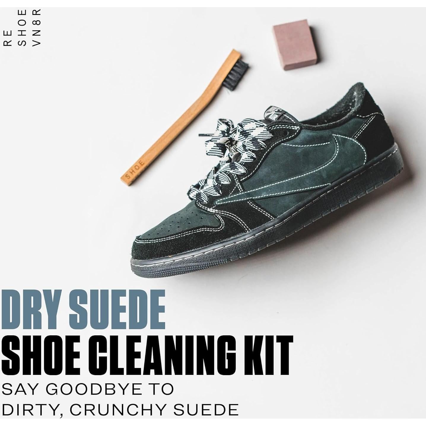 Kit de Limpieza Suede Seco Reshoevn8r - 1 Cepillo y 1 Borrador