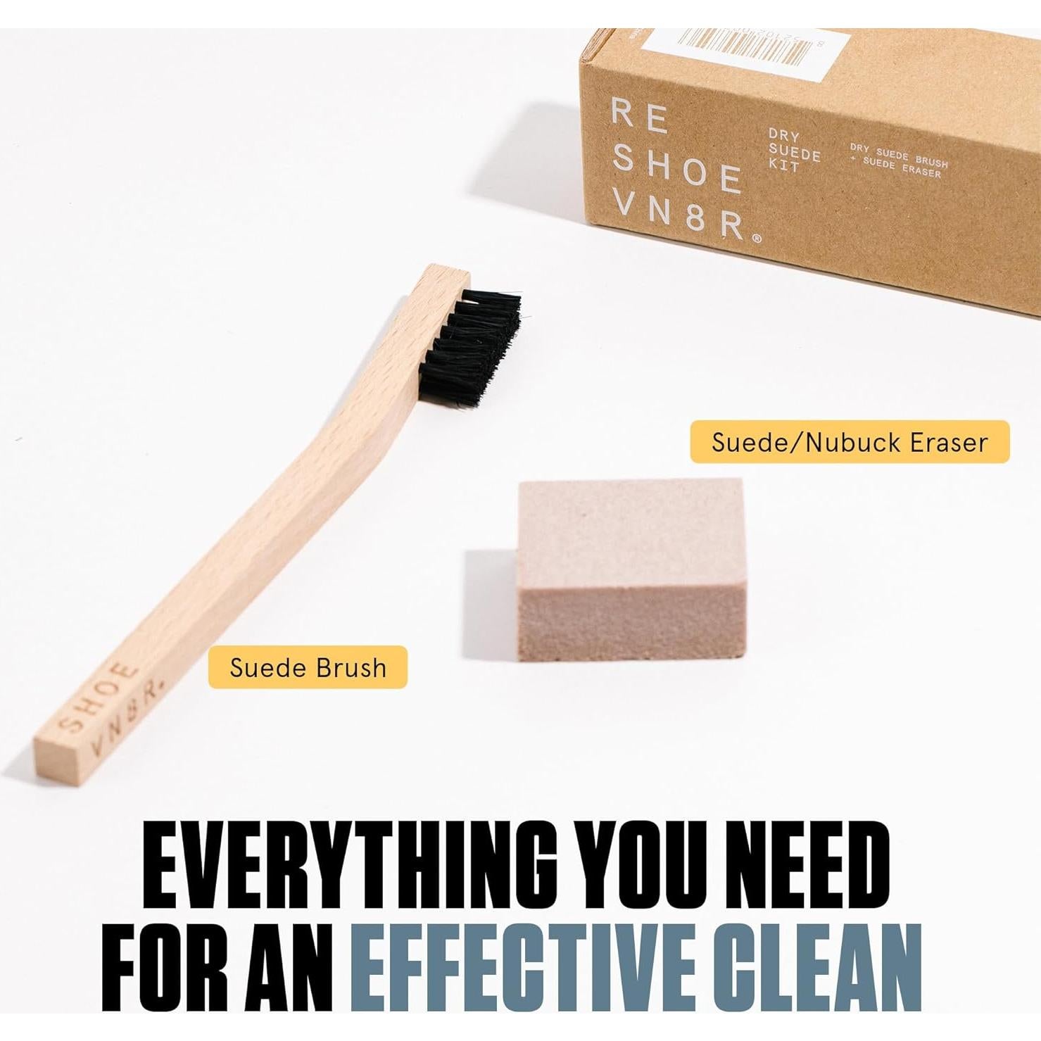 Kit de Limpieza Suede Seco Reshoevn8r - 1 Cepillo y 1 Borrador