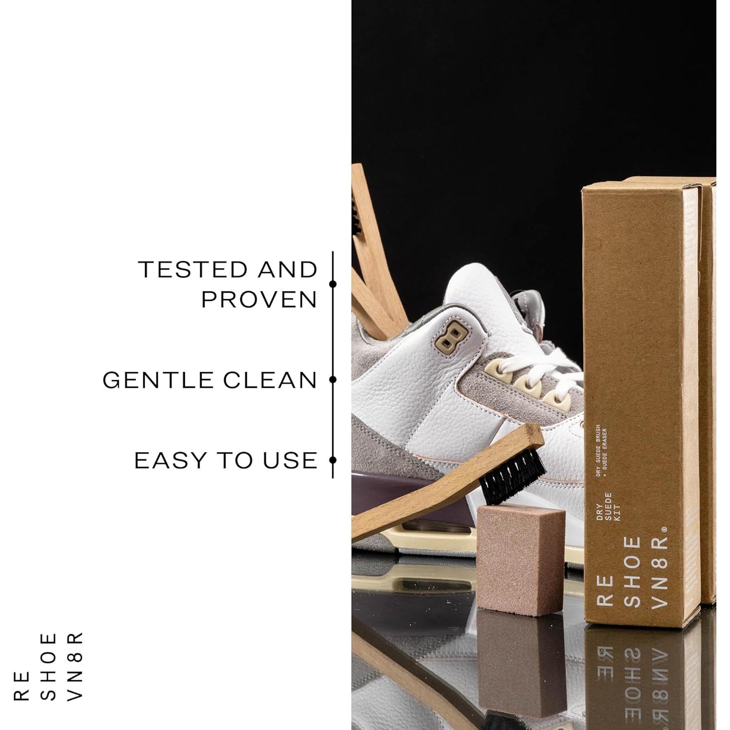 Kit de Limpieza Suede Seco Reshoevn8r - 1 Cepillo y 1 Borrador