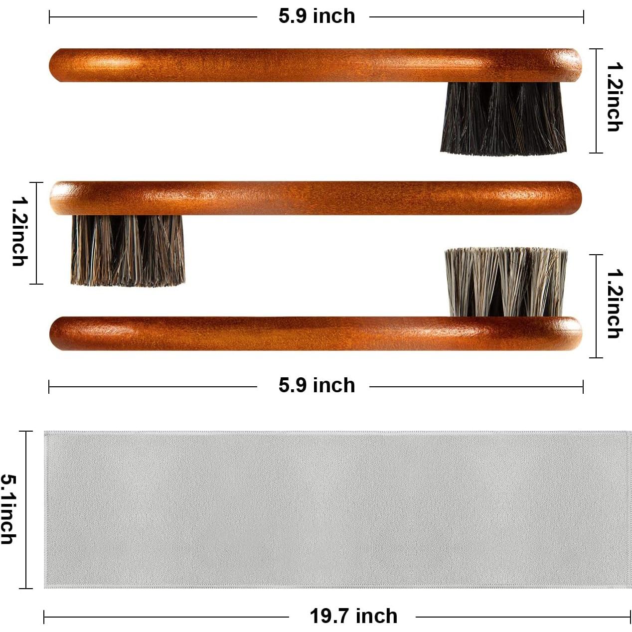 Kit de Cepillos para Zapatos Unekez - 4 Piezas de Madera y Pelo de Caballo