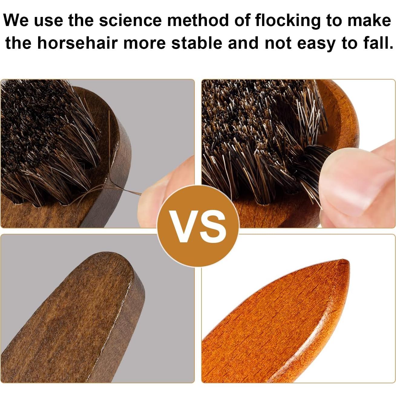 Kit de Cepillos para Zapatos Unekez - 4 Piezas de Madera y Pelo de Caballo