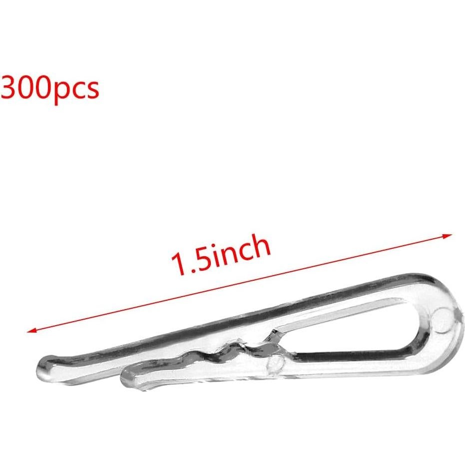 Clips de Plástico Transparente Tipo Cocodrilo MEETOOT 300pcs 38mm